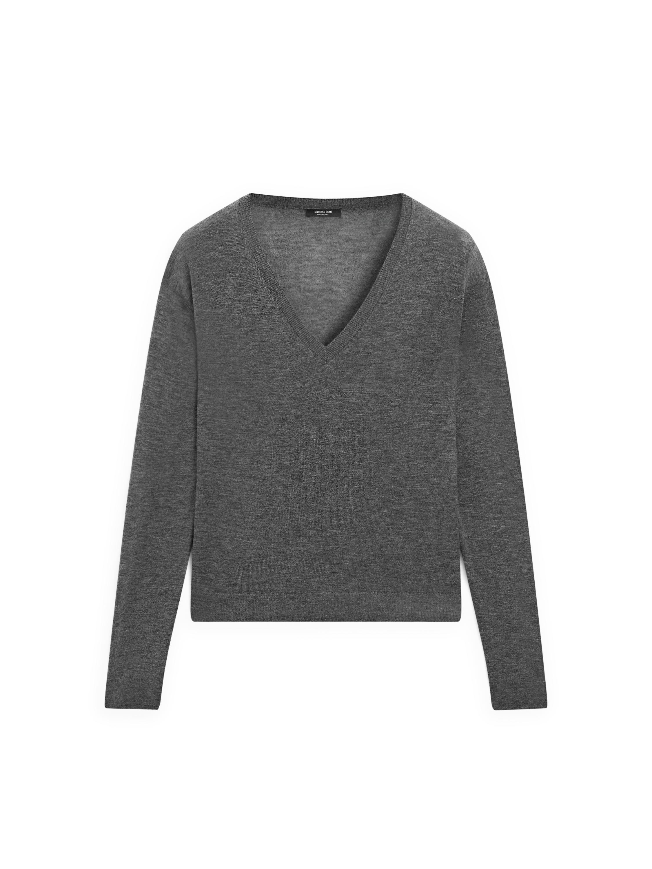 İpek ve yün karışımlı triko kazak