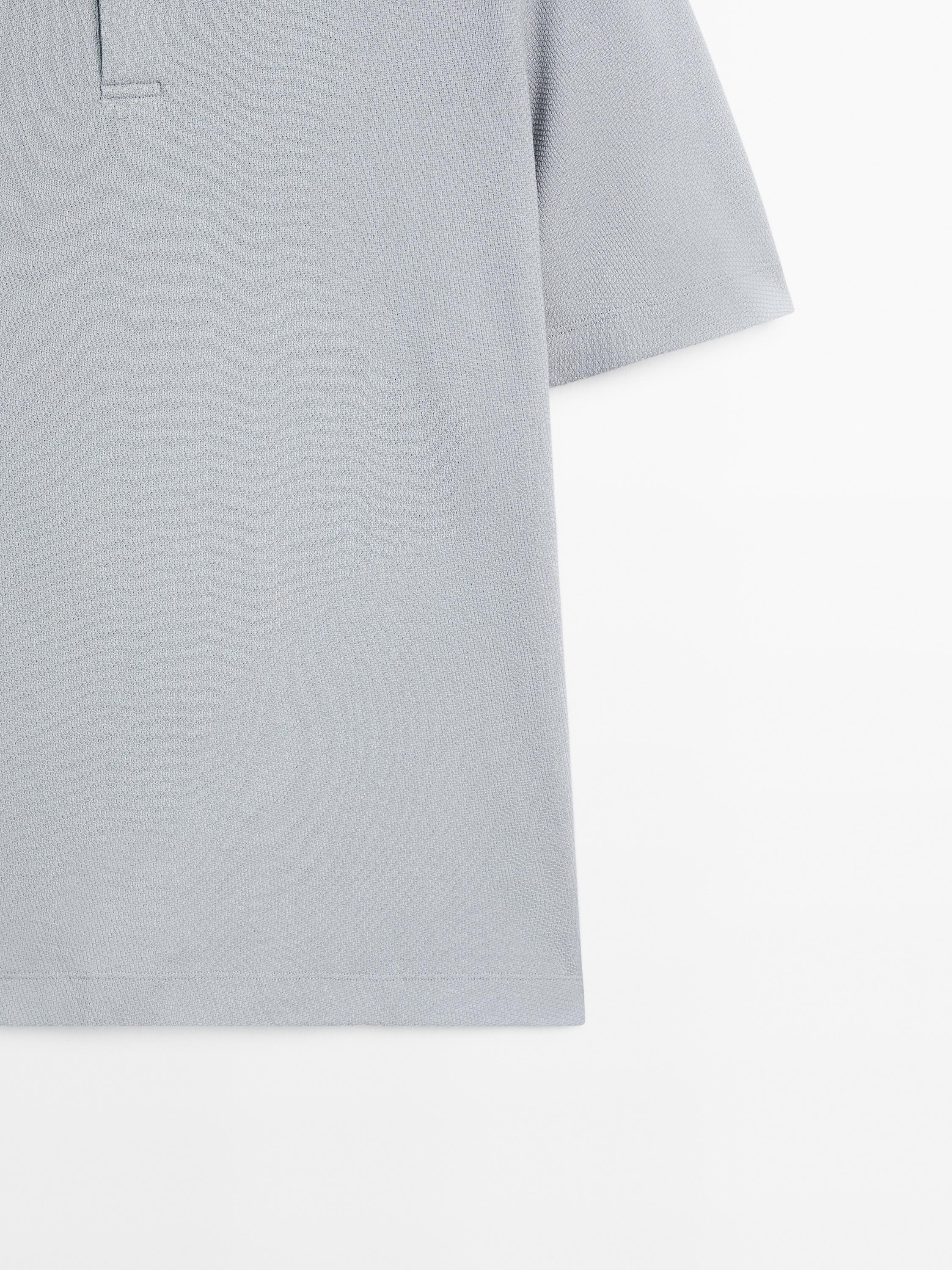 Trikot-Poloshirt aus 100 % Baumwolle mit Strukturmuster