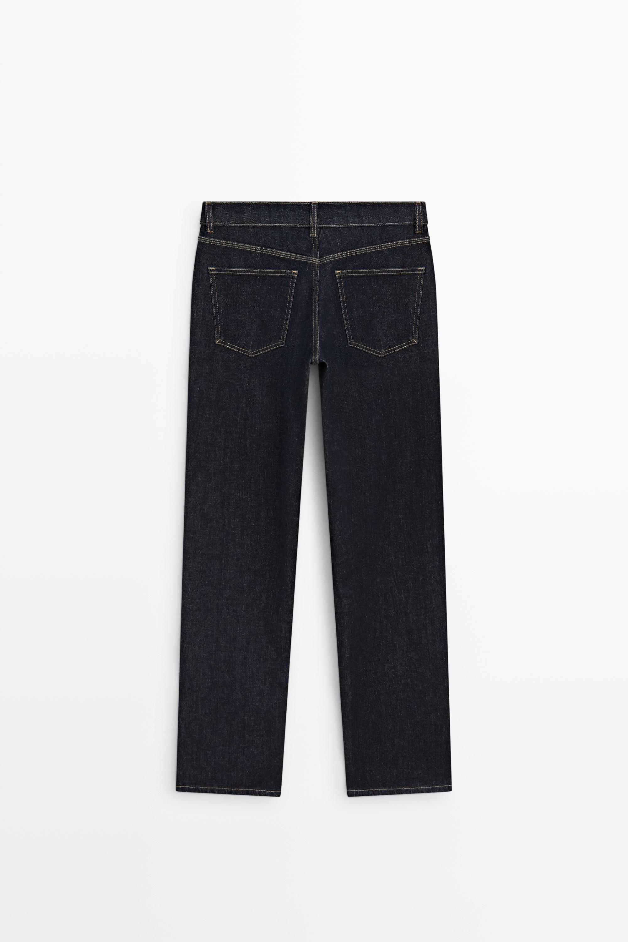 Mid-waist straight-leg jeans