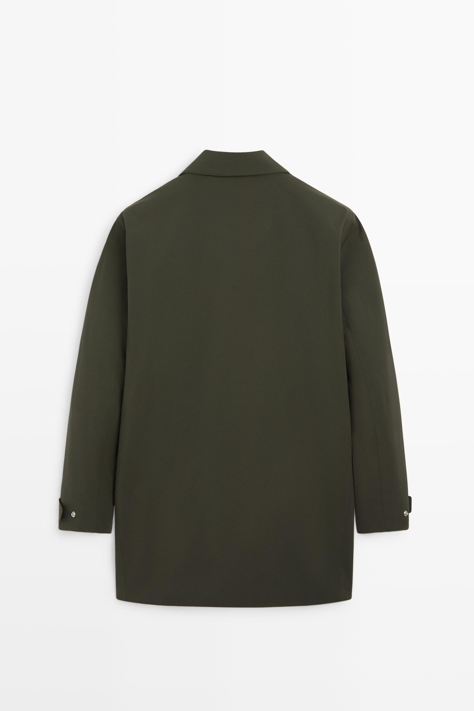 Technical fabric trench coat