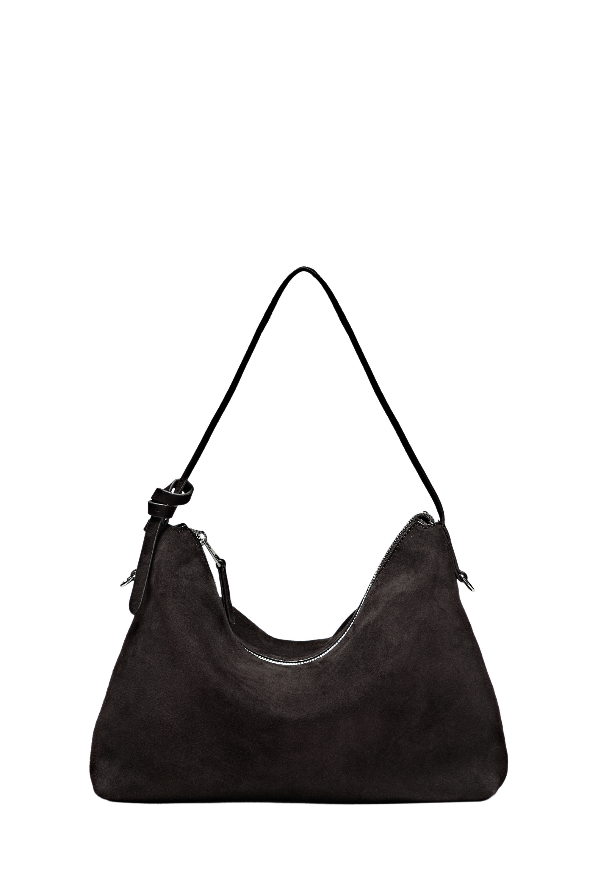 Medium split suede shoulder bag