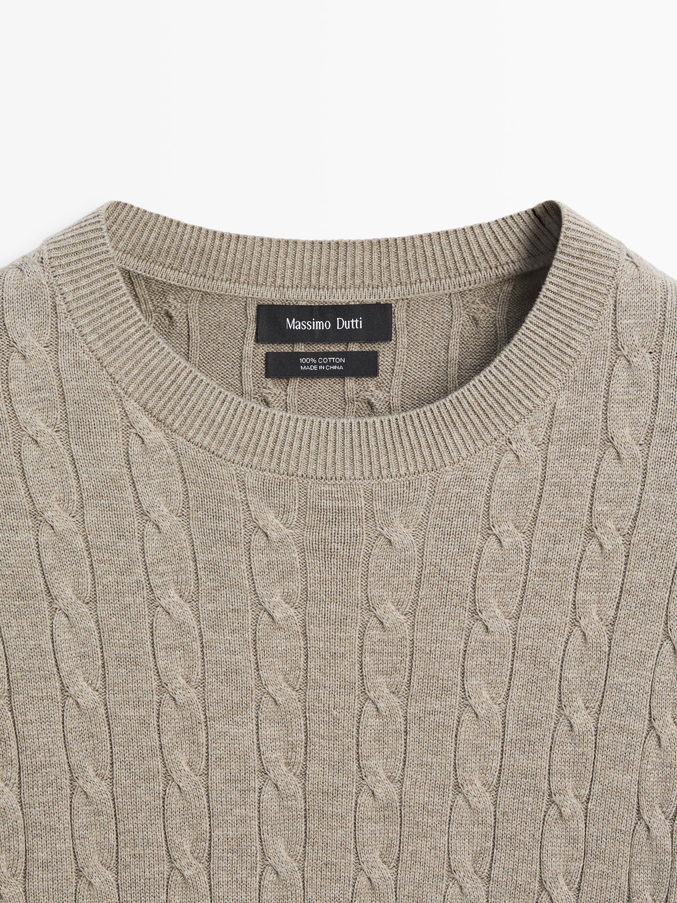 100% cotton cable-knit sweater — Washed