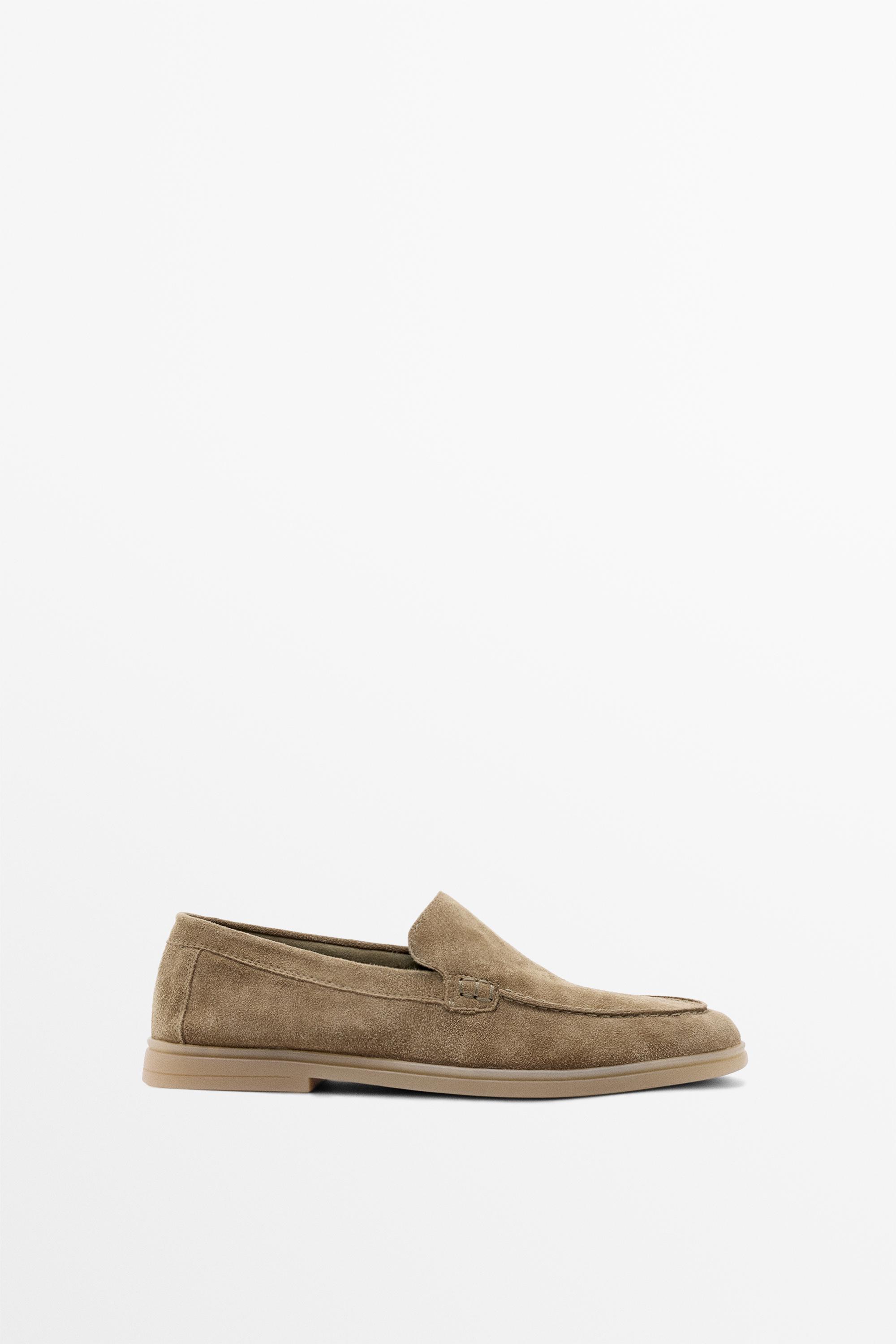 Split leather loafers — MINK