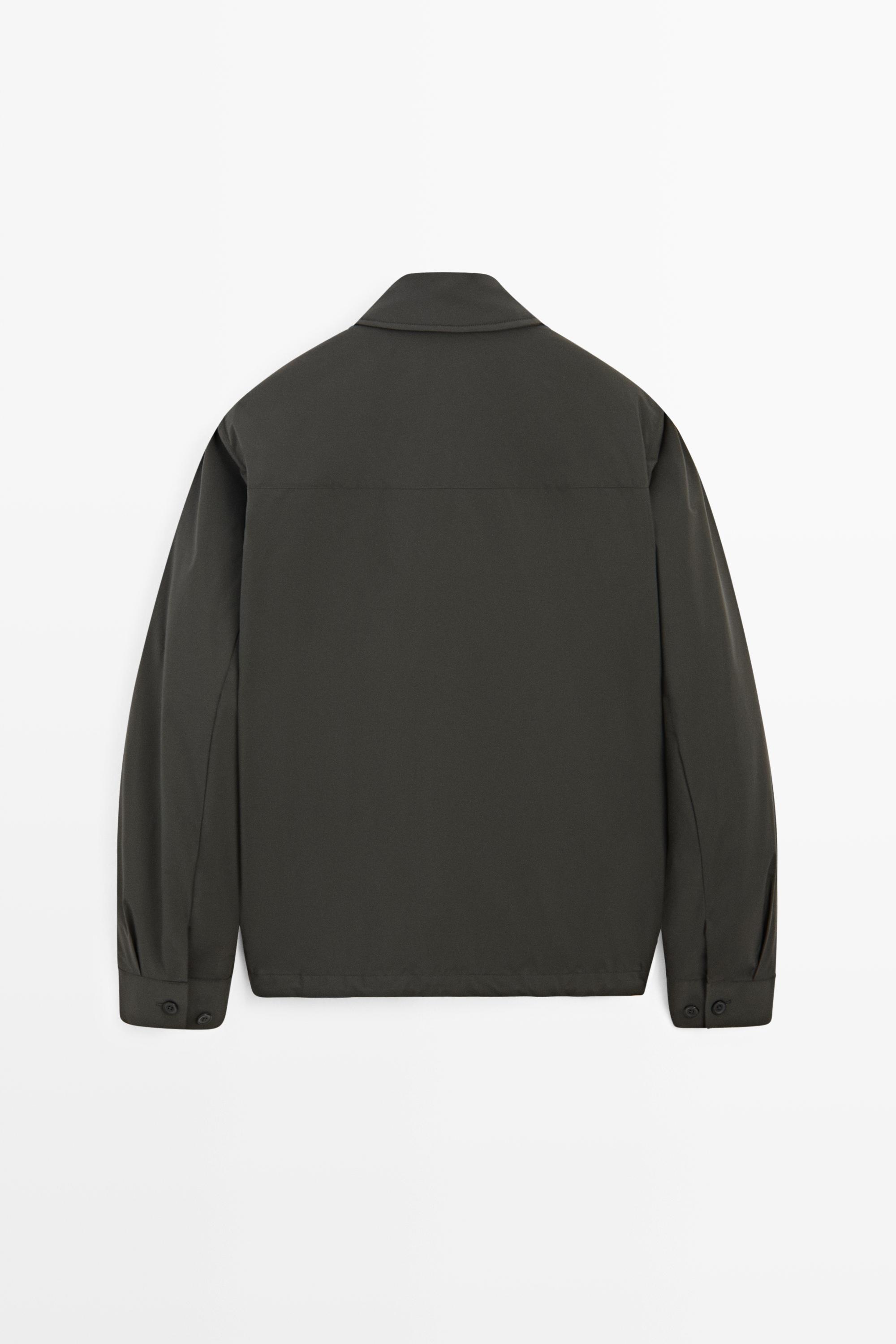 Technical fabric pocket detail jacket — Green-grey