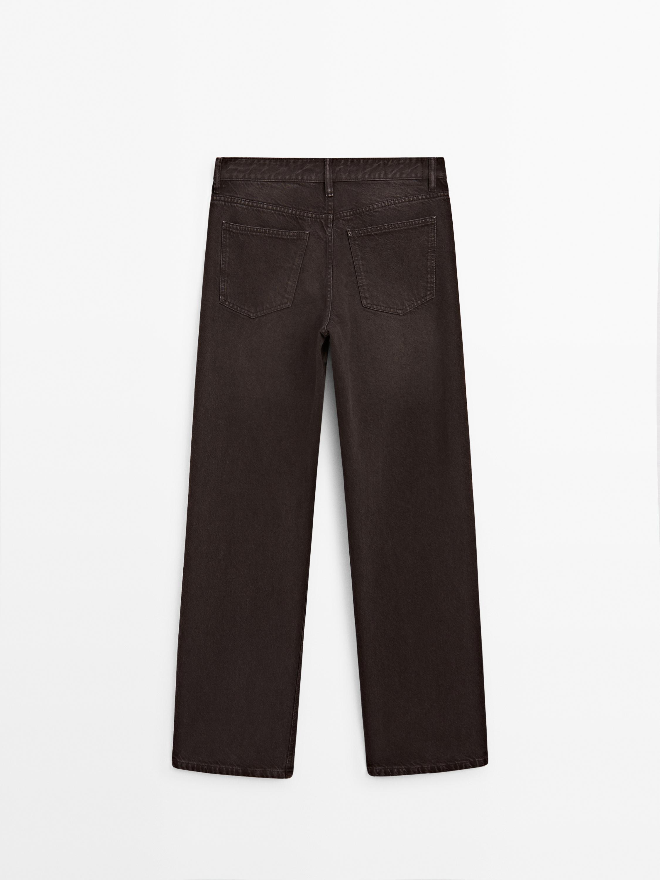 Mid-waist wide-leg jeans