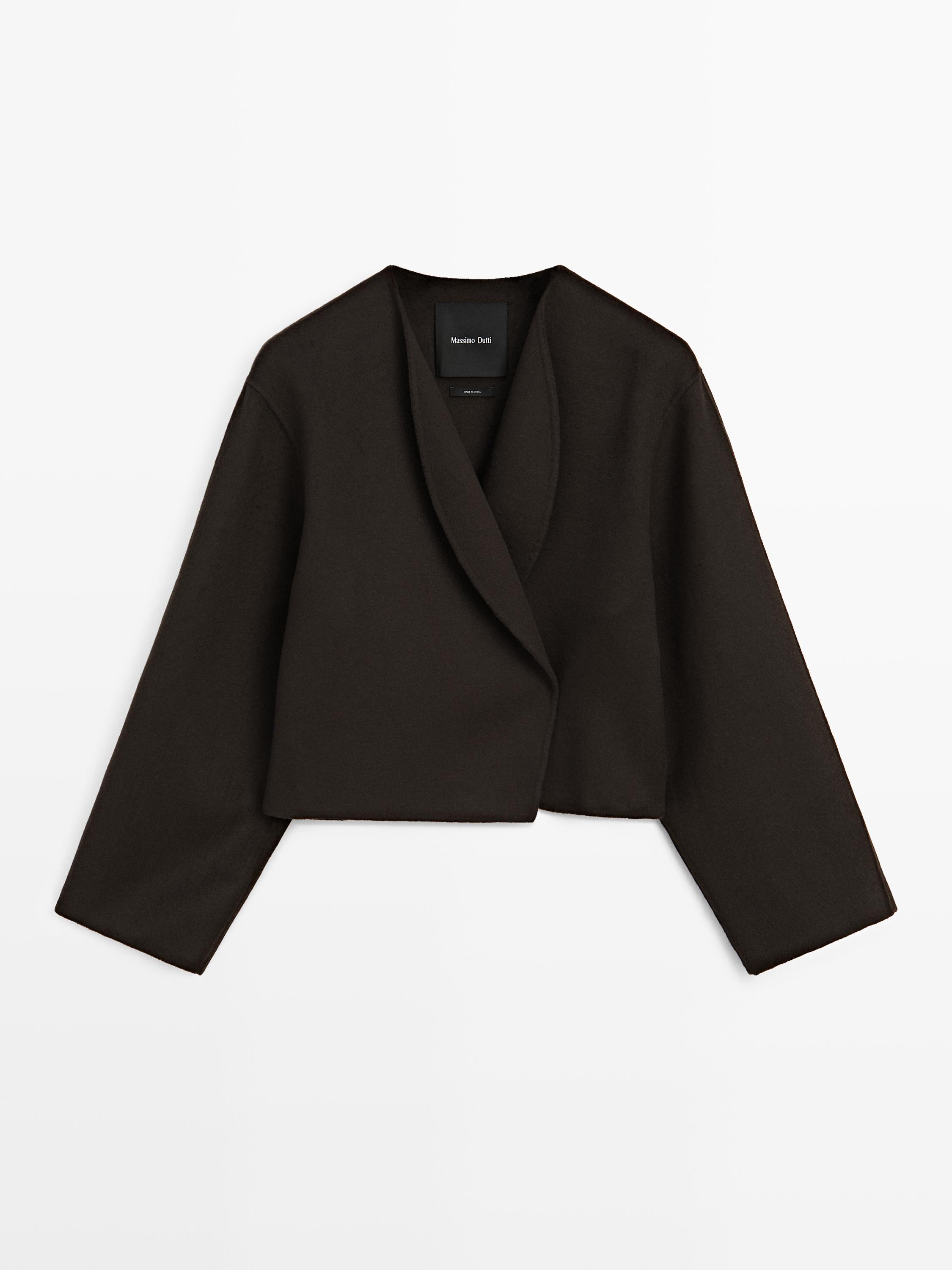 معطف قصير بطية صدر دائرية