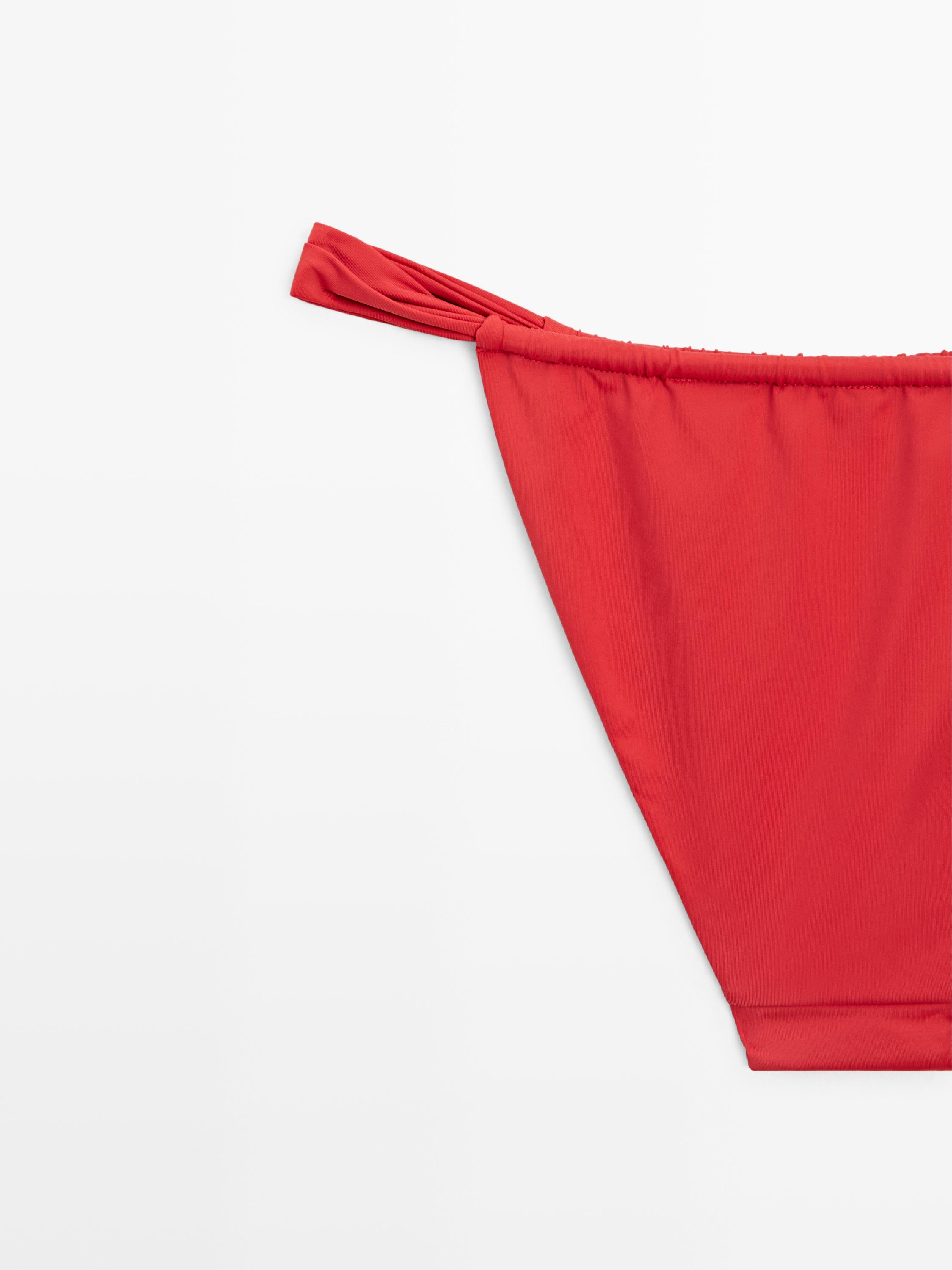 Gathered bikini bottoms — BRIGHT RED