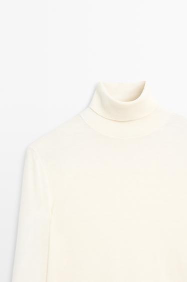 Wool-blend turtleneck knit sweater — CREAM 4