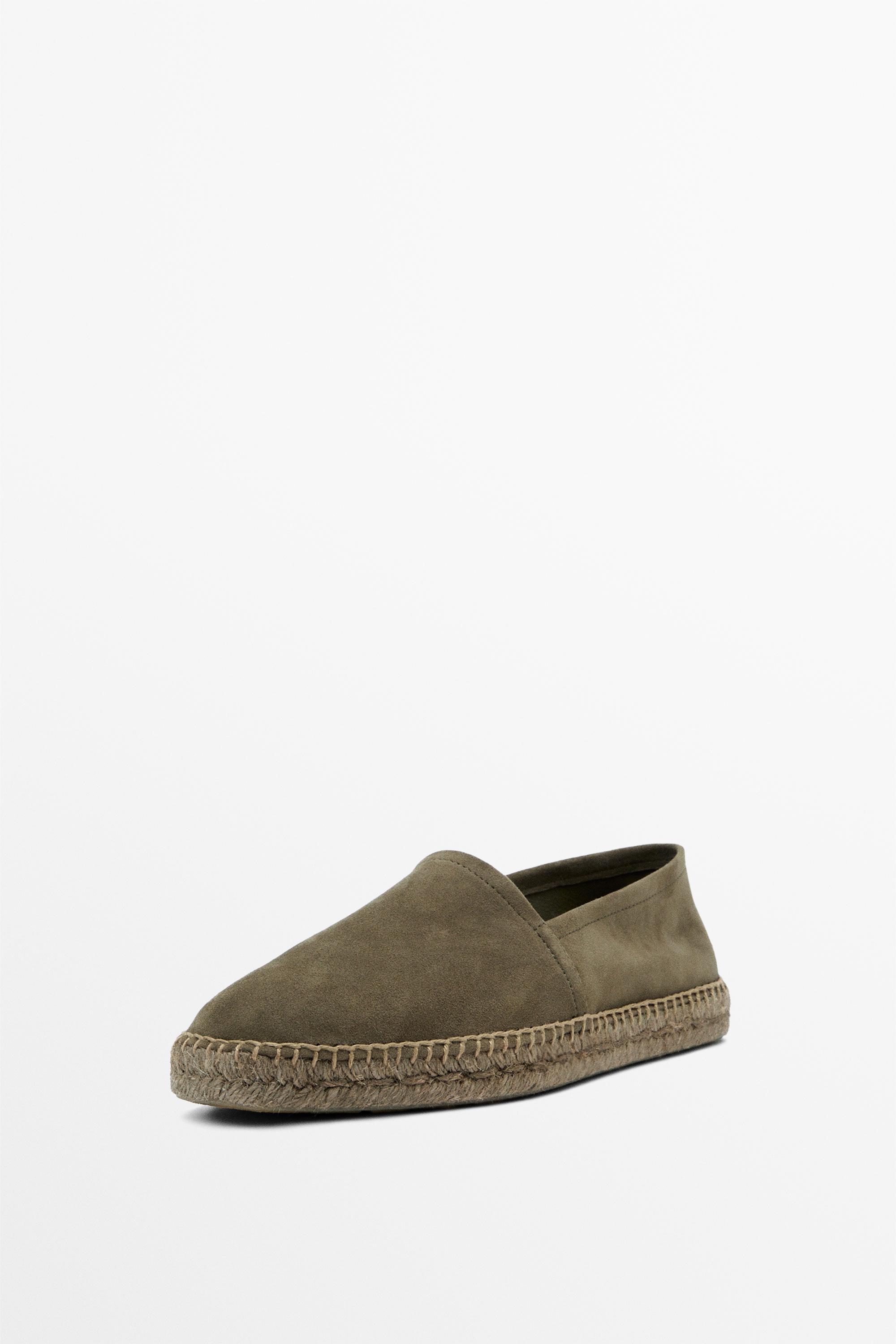Leather espadrilles — KHAKI