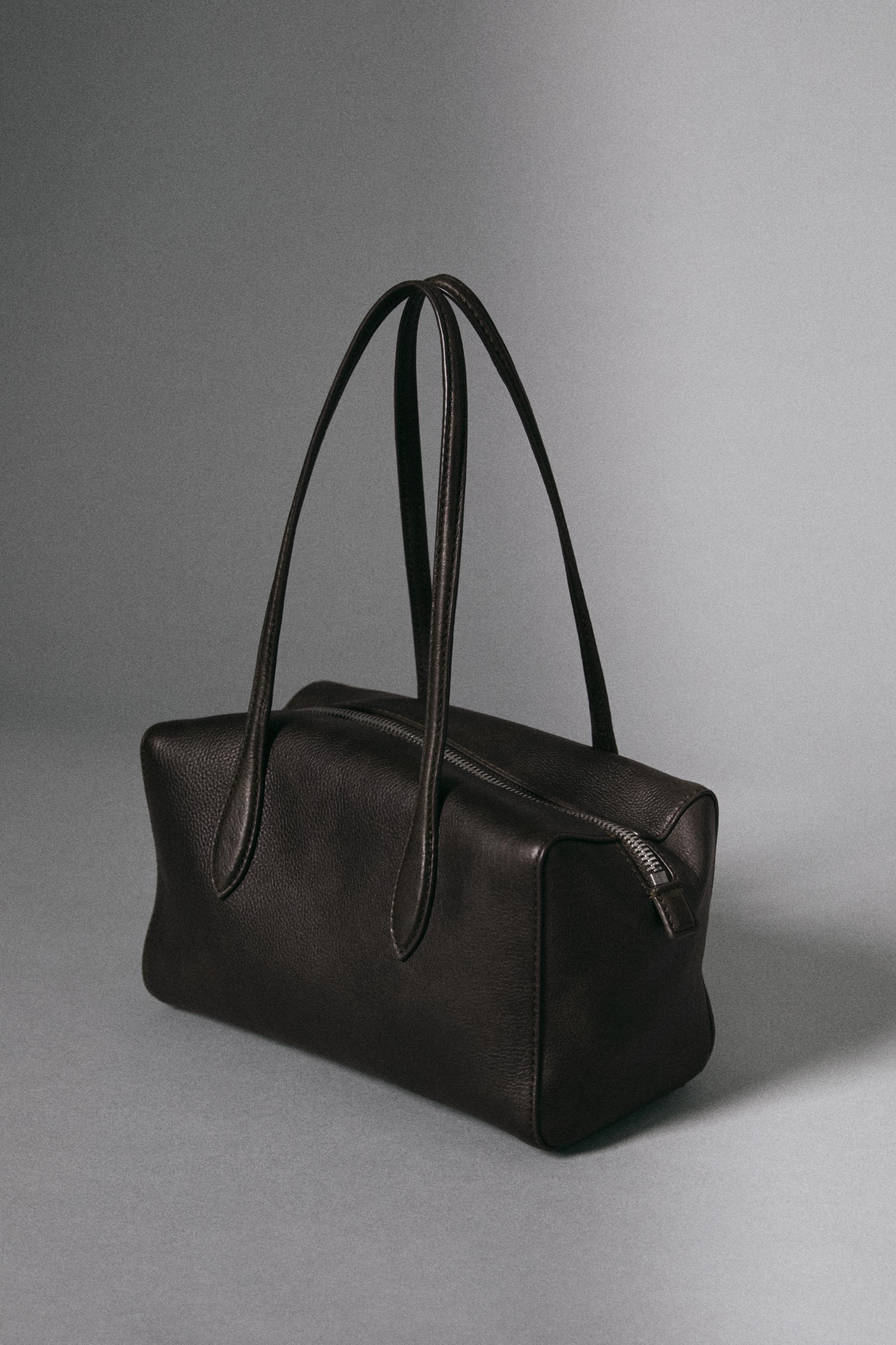 Nappa leather mini satchel — BROWN