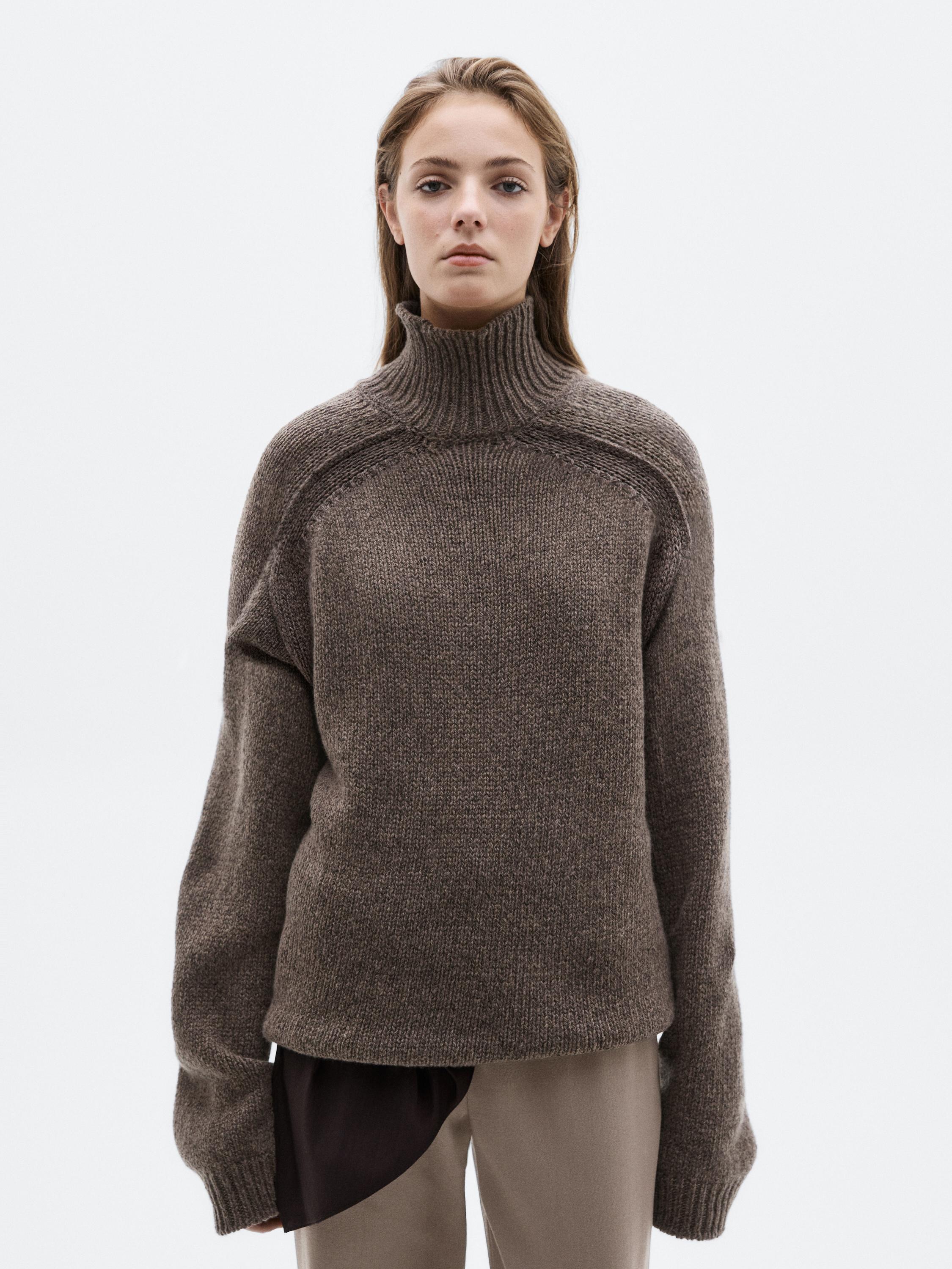 Pull en maille chinée à col montant - LIMITED