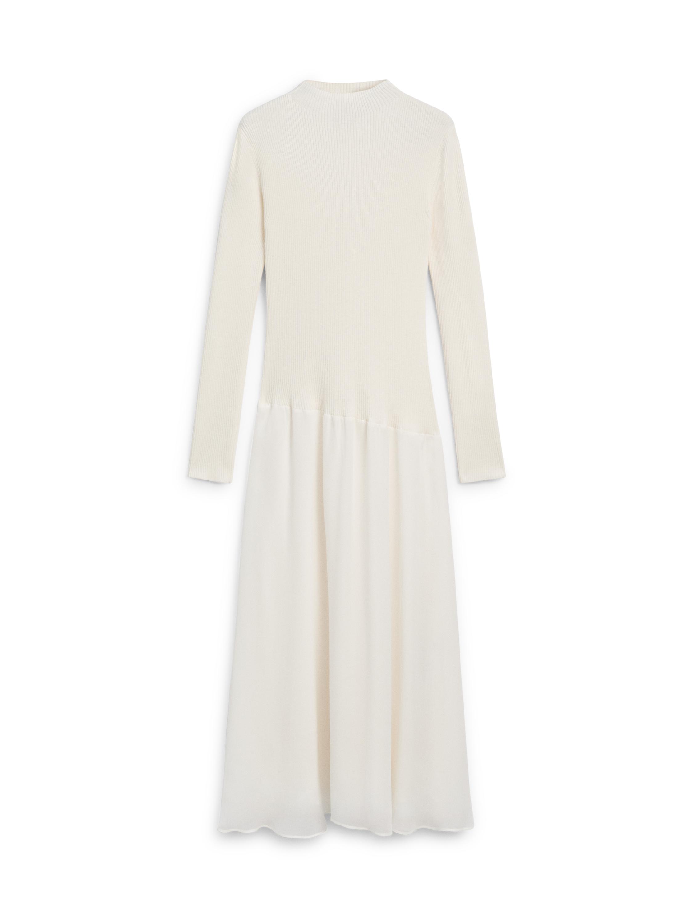 Kontrast detaylı triko elbise