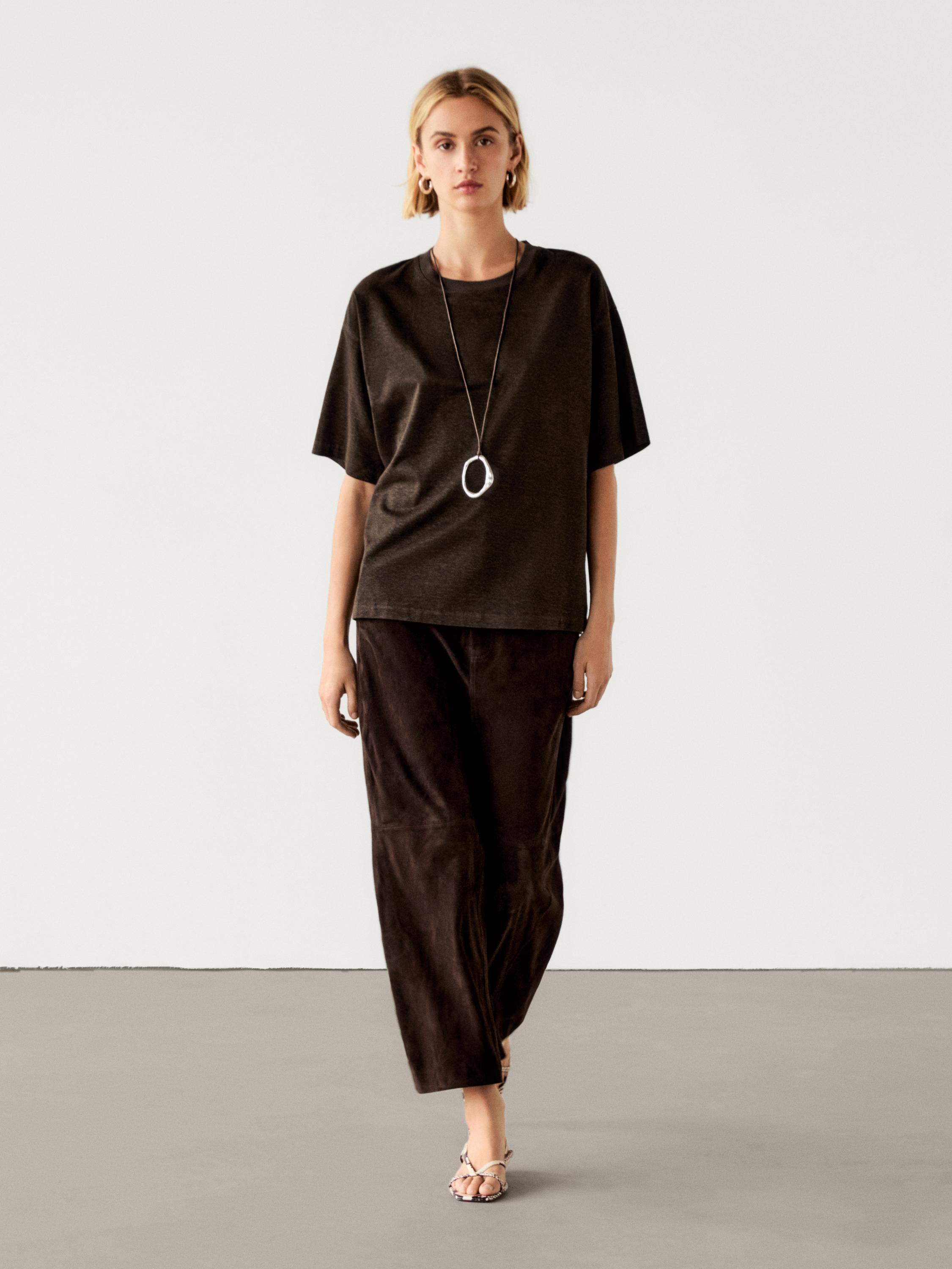 Short sleeve boyfriend Tshirt · Brown, Cream, Stone, Anthracite Grey