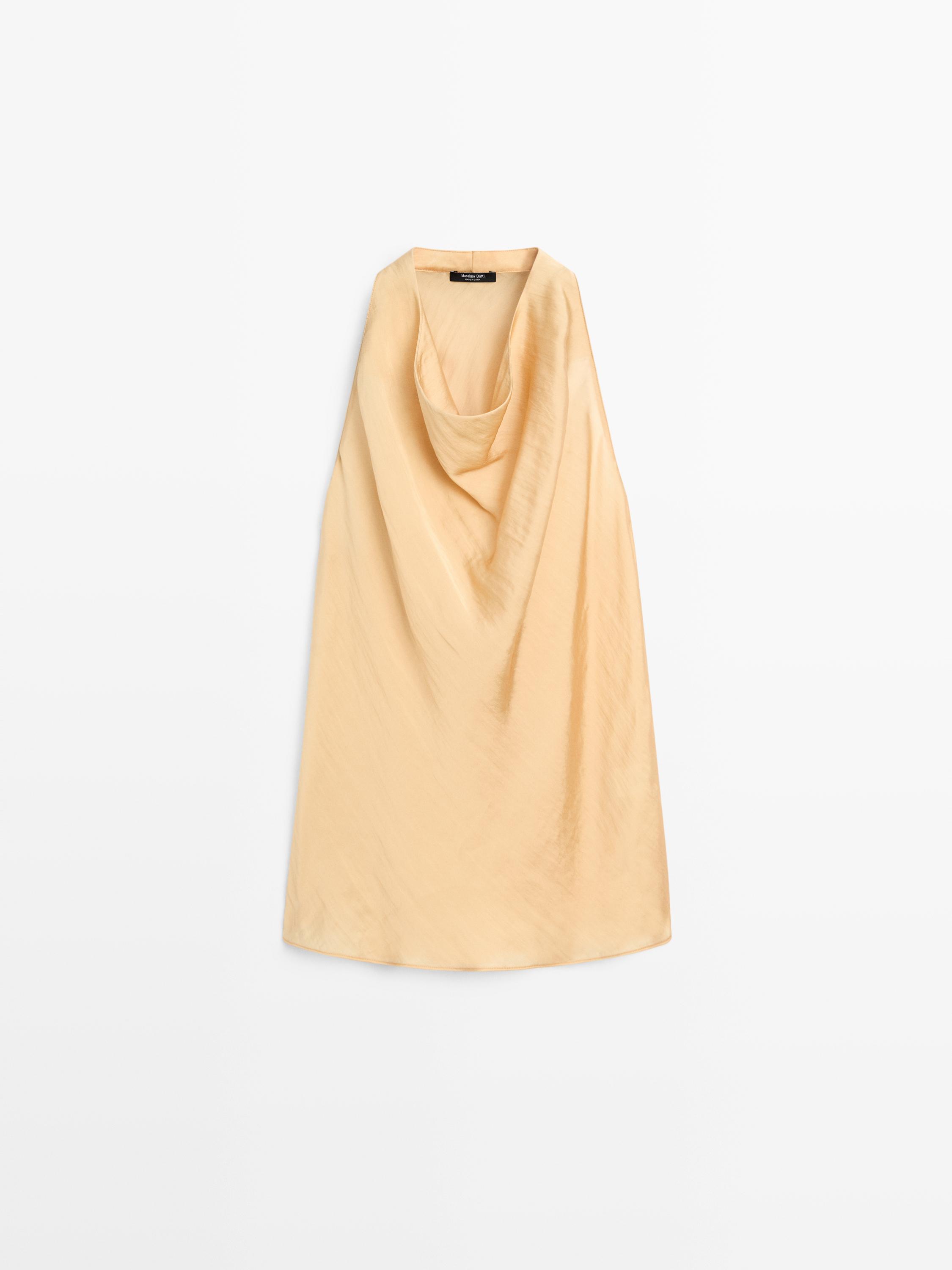 Flowing top with cowl neckline — Vanilla