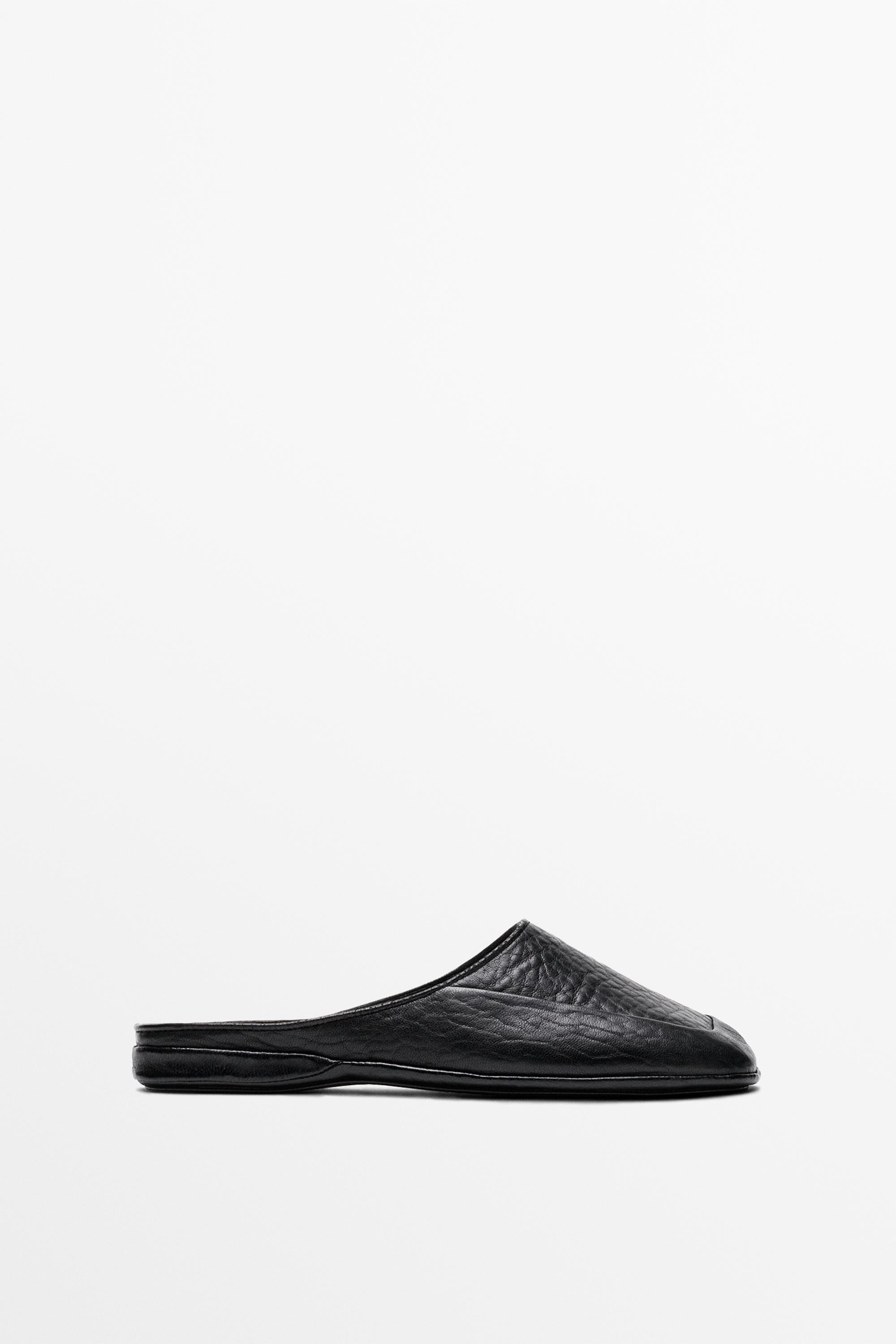 Soft leather mules - STUDIO — BLACK