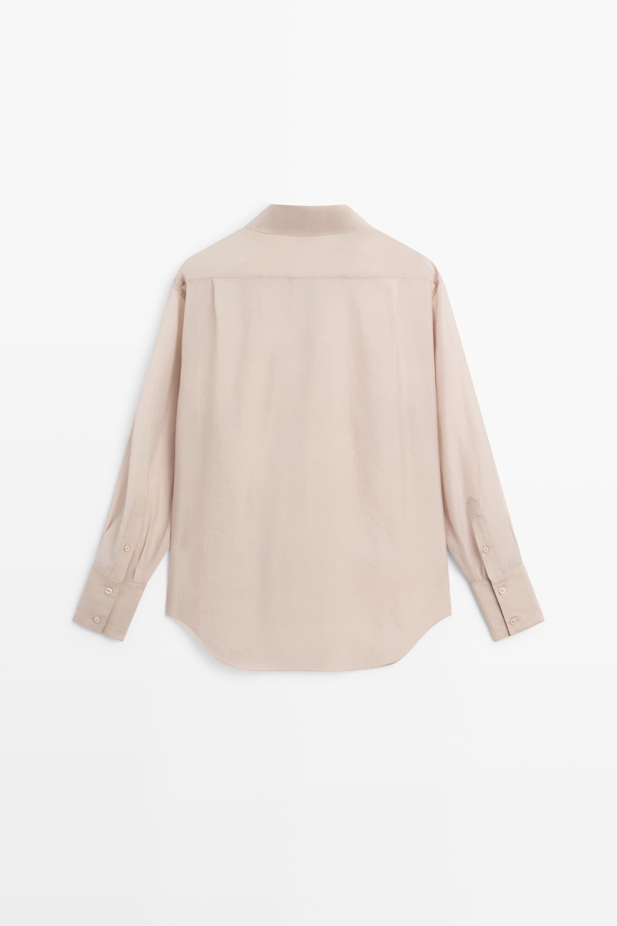 Semi-sheer flowing shirt - STUDIO — Pink