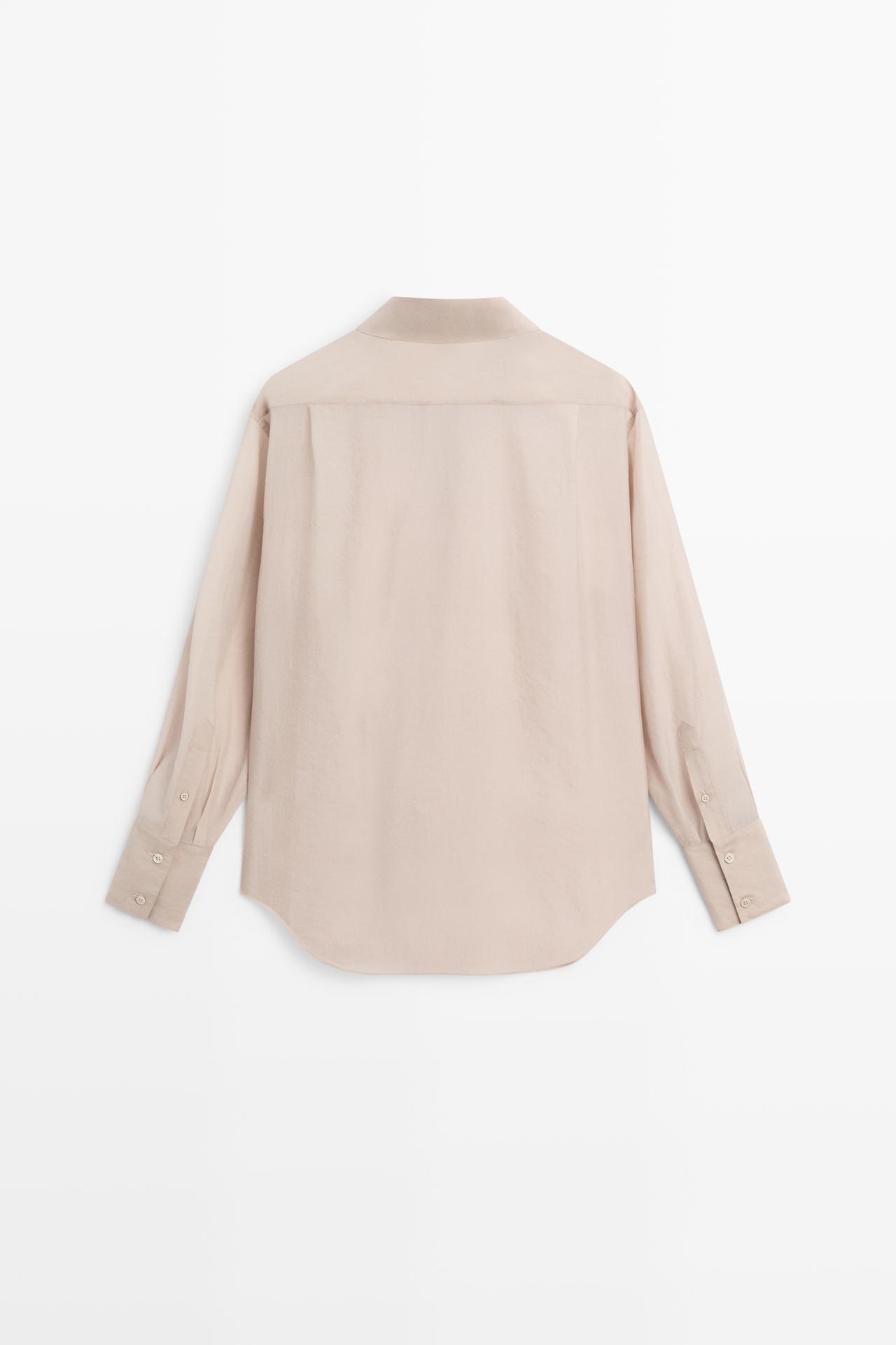 Semi-sheer flowing shirt - STUDIO — Pink