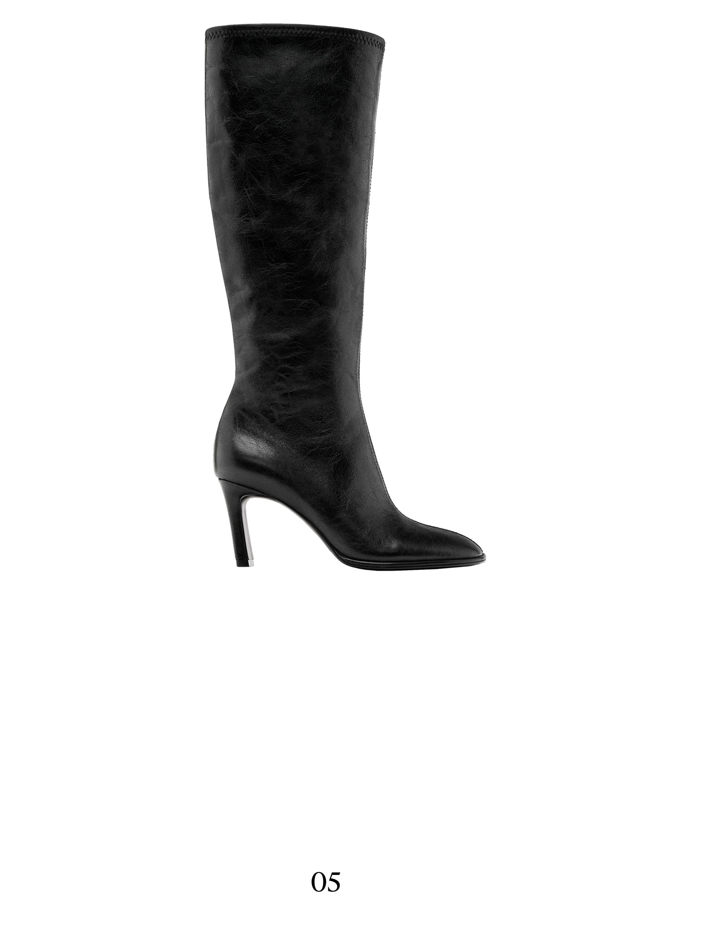 Bota tacón caña elástica