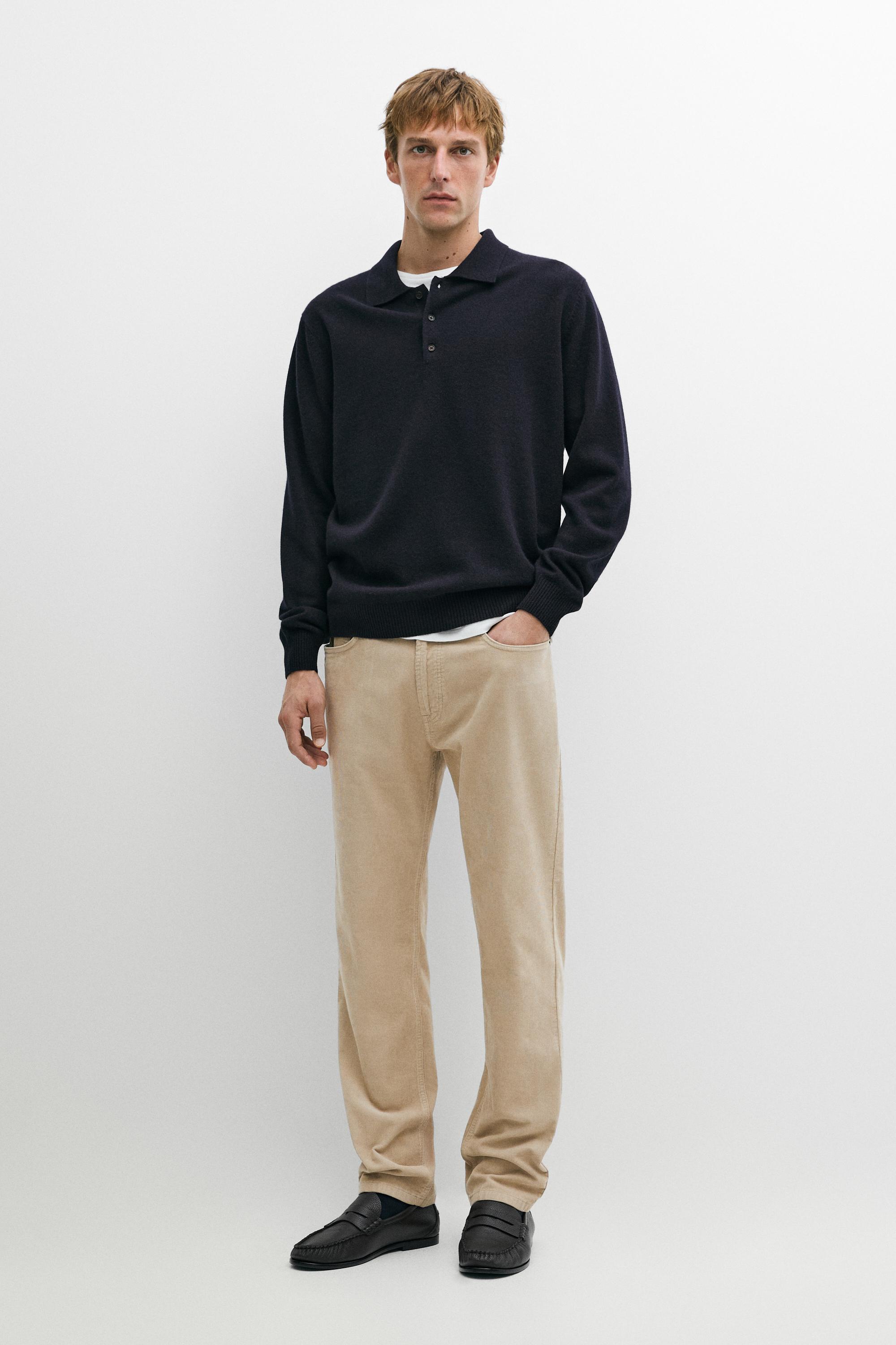 Corduroy tapered fit pants
