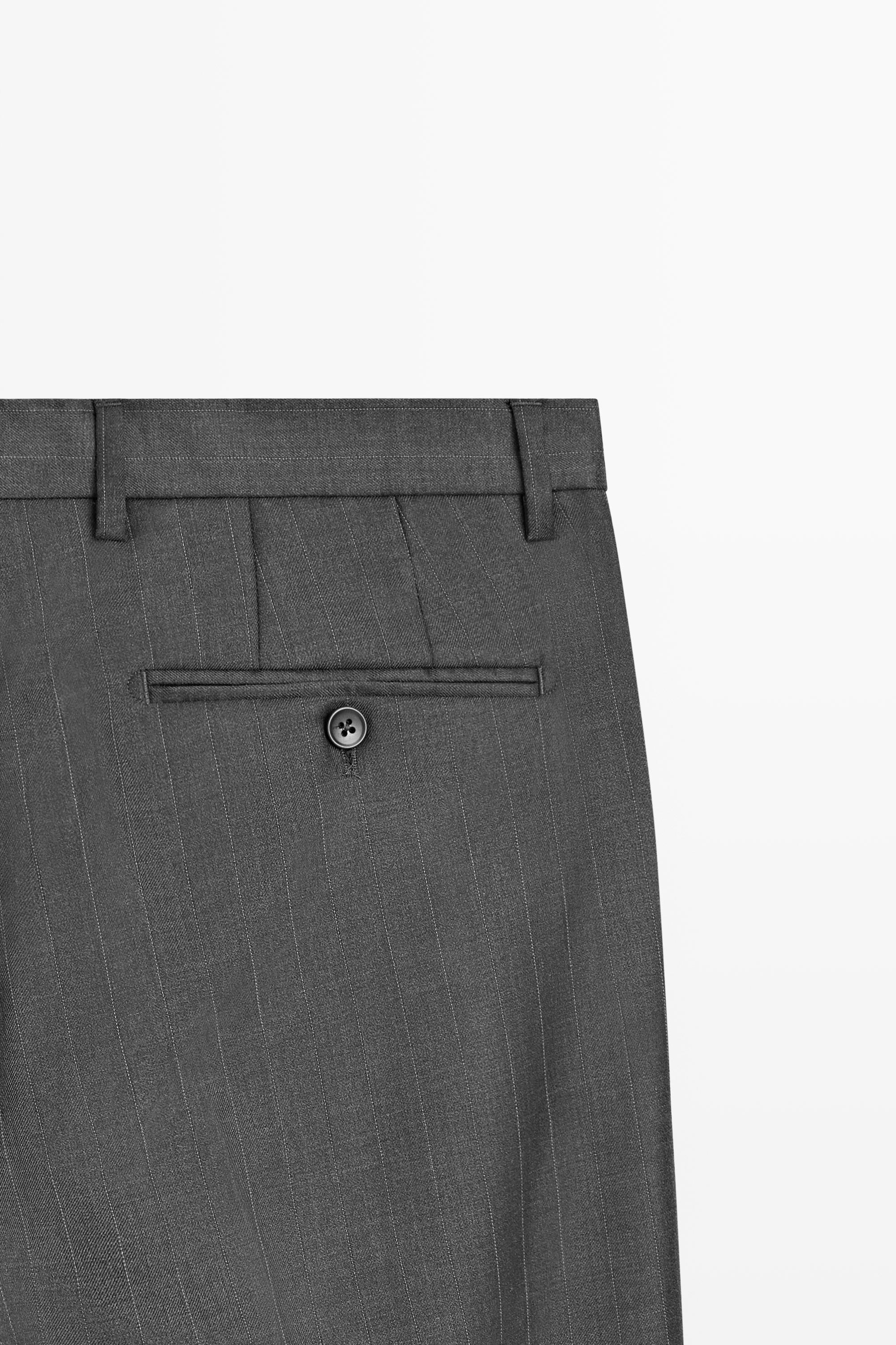 100% wool striped pants — CHARCOAL