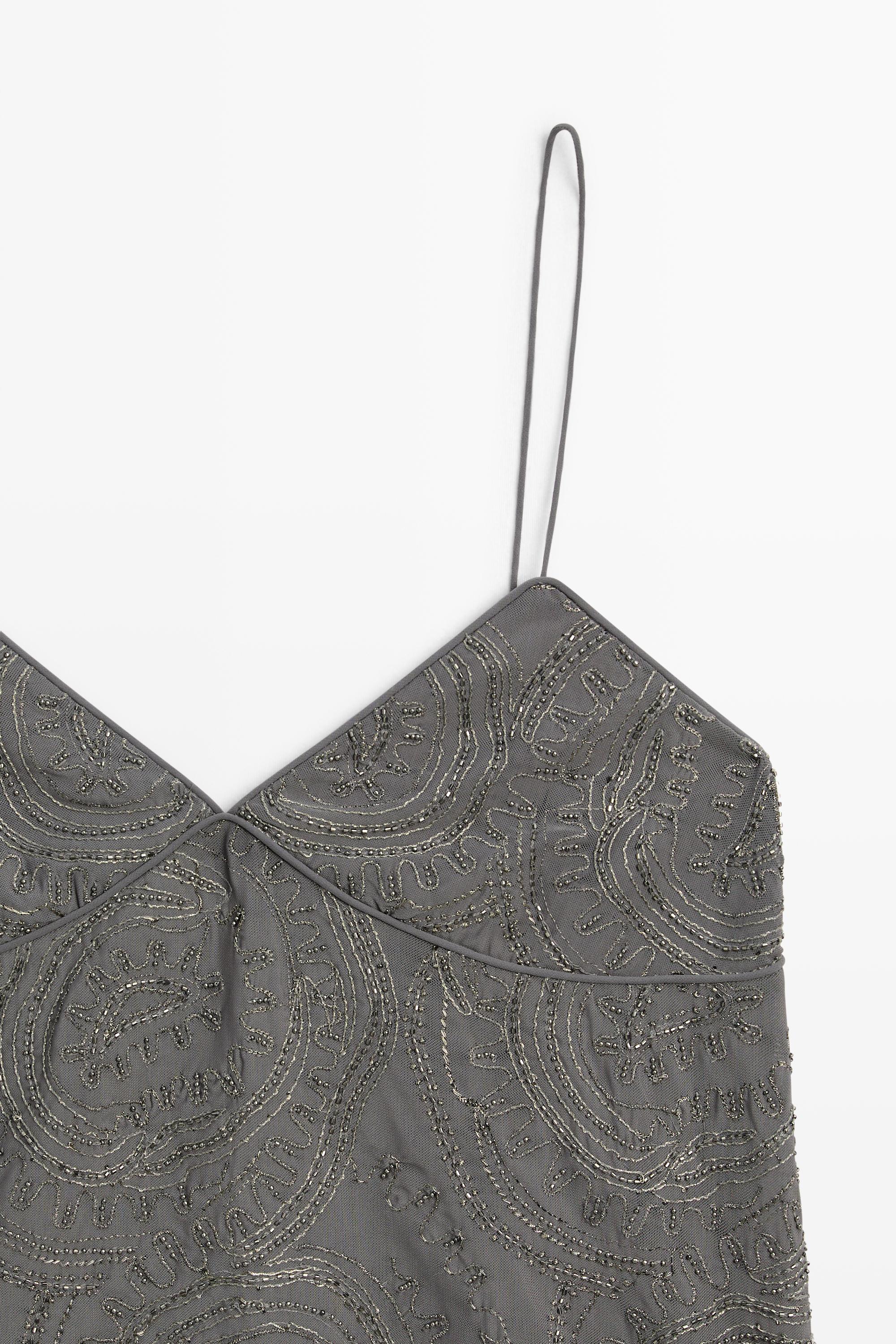 Strappy top with embroidered detail · Grey · Underwear | Massimo Dutti