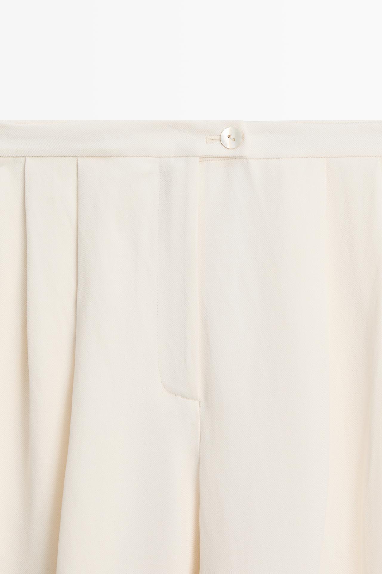 Flowing wide-leg linen pants — Off white