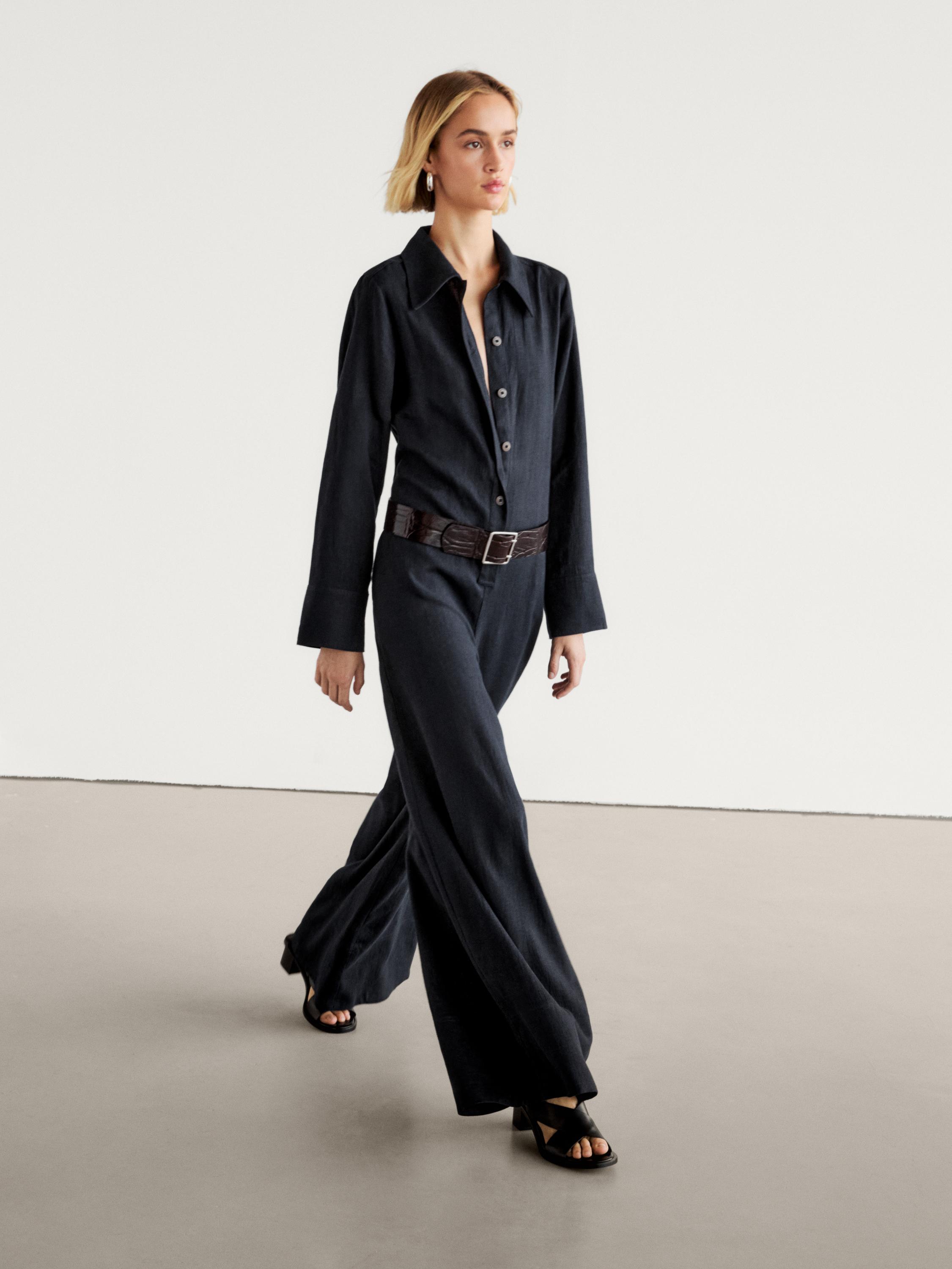 Massimo dutti black jumpsuit deals