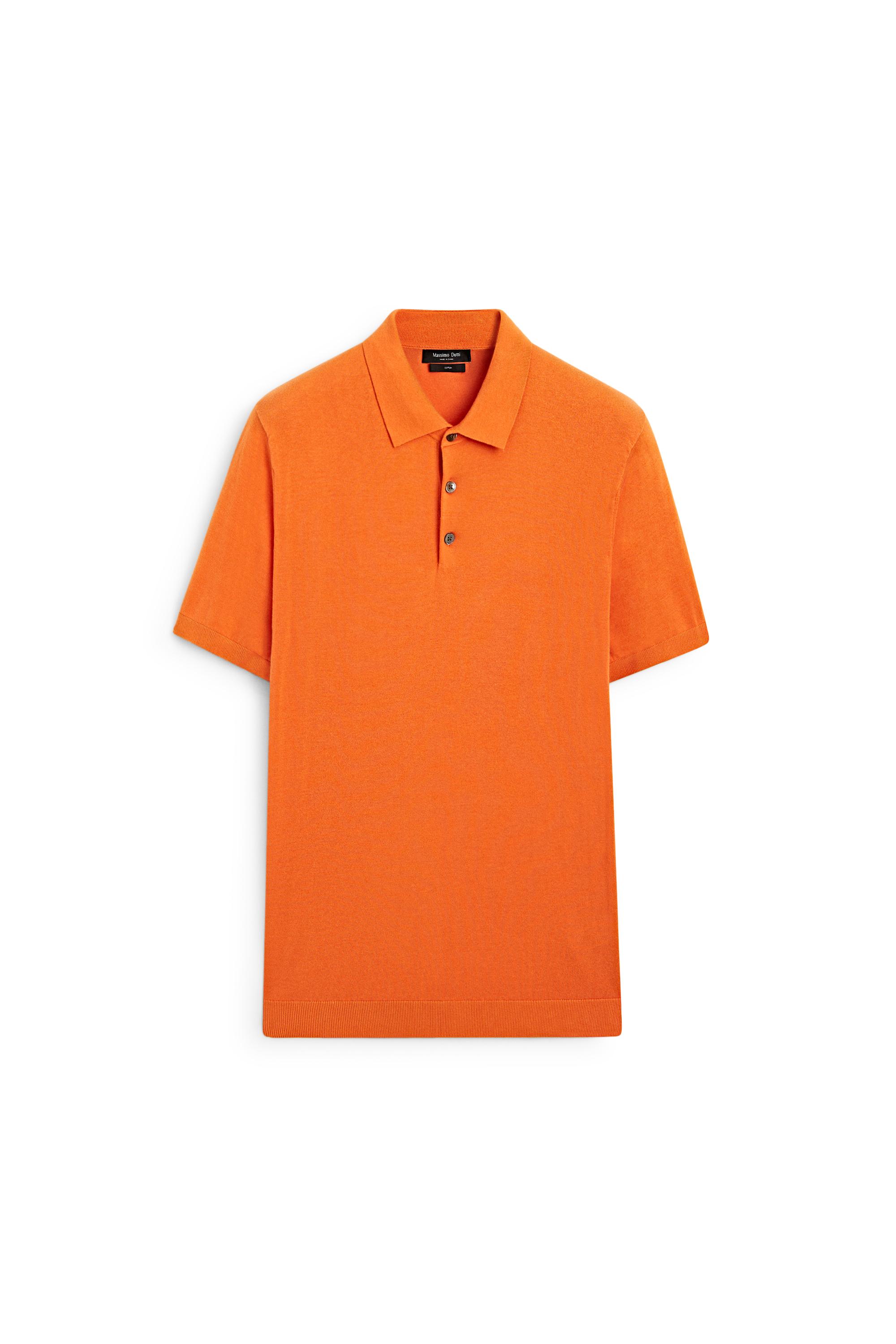 100% Cotton Knit Polo Shirt — ORANGE