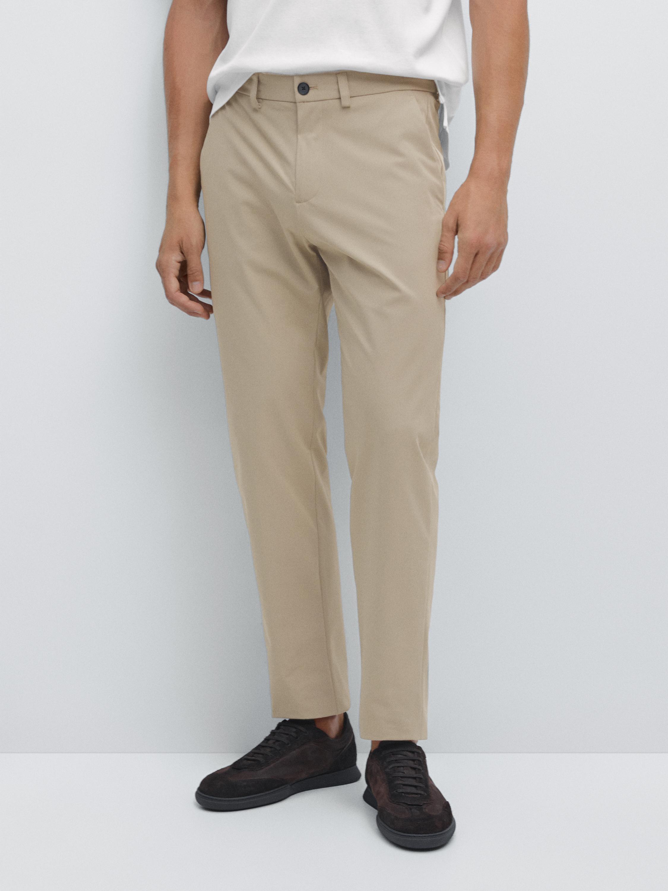 Regular-fit technical trousers · Mole Brown · Dressy Massimo Dutti