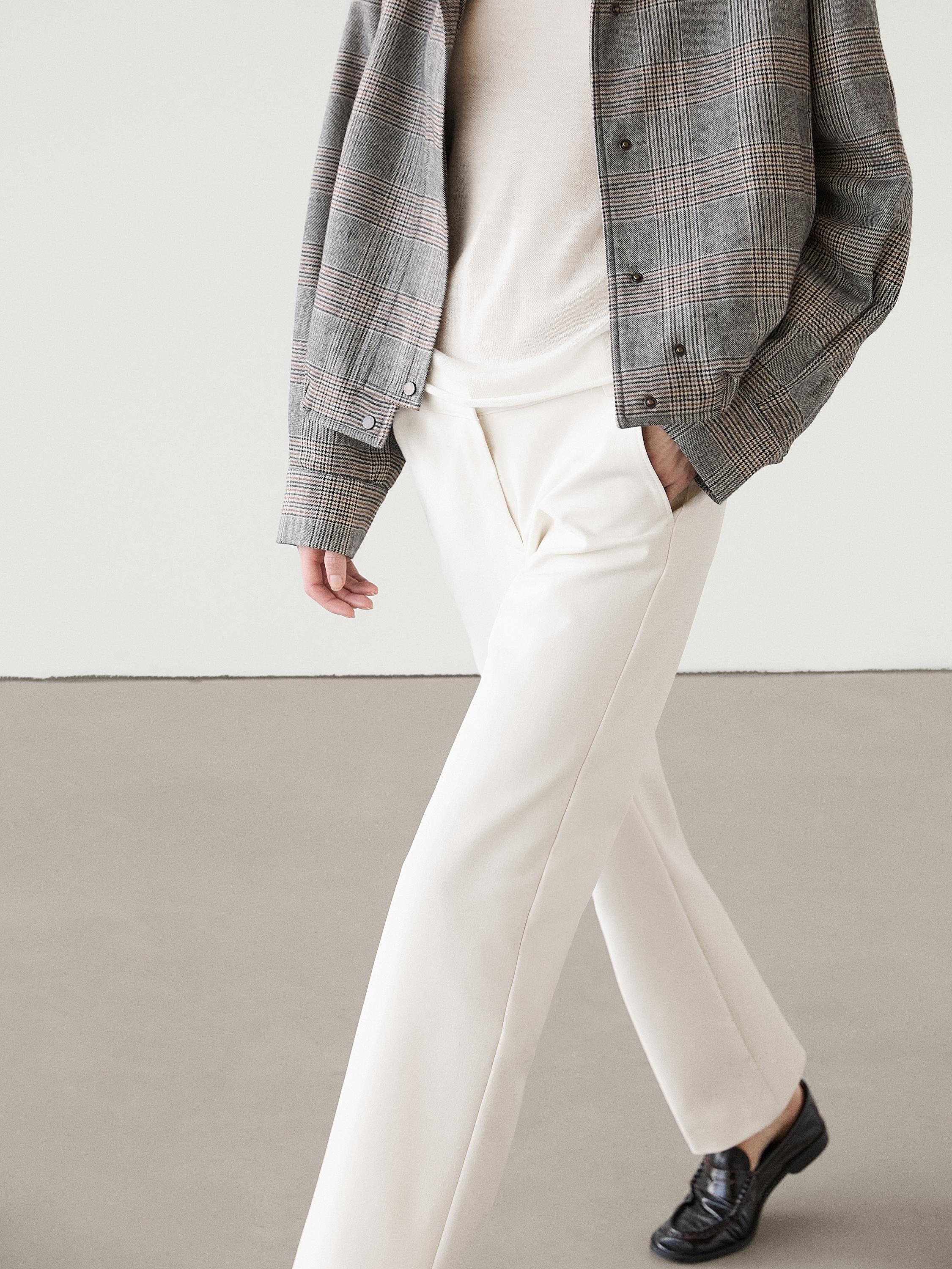 Straight-leg technical fabric trousers