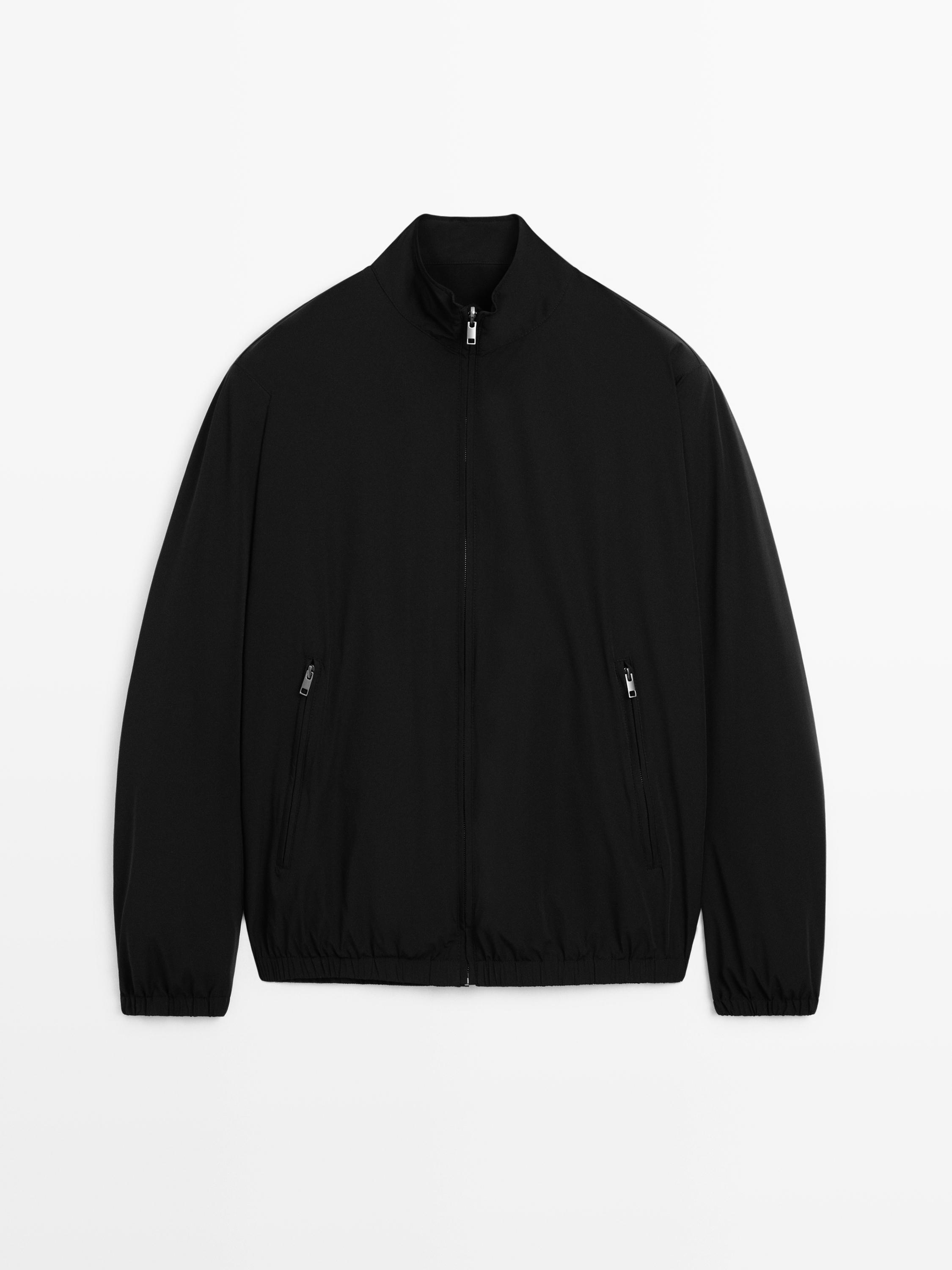 Reversible high neck jacket — BLACK