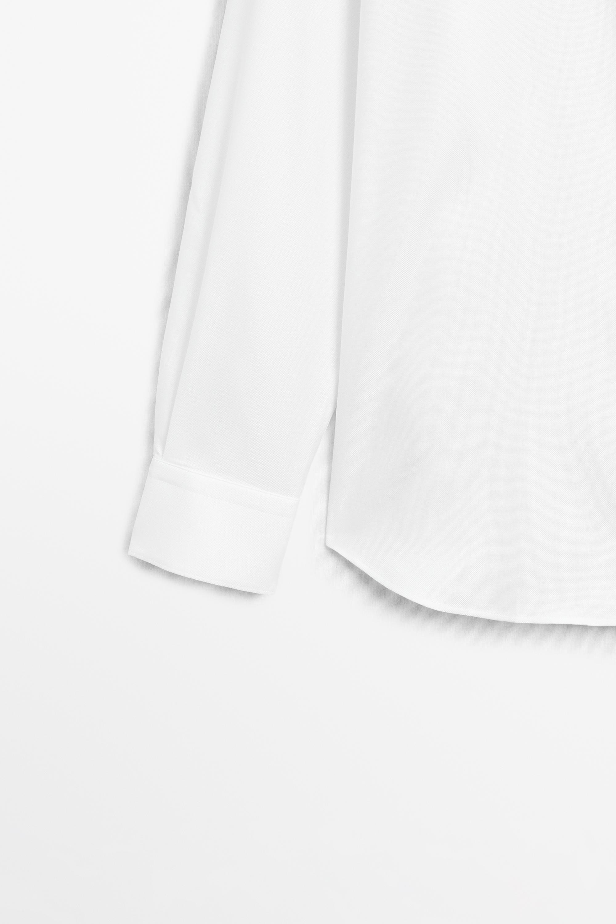 Slim fit 100% cotton Oxford shirt — WHITE
