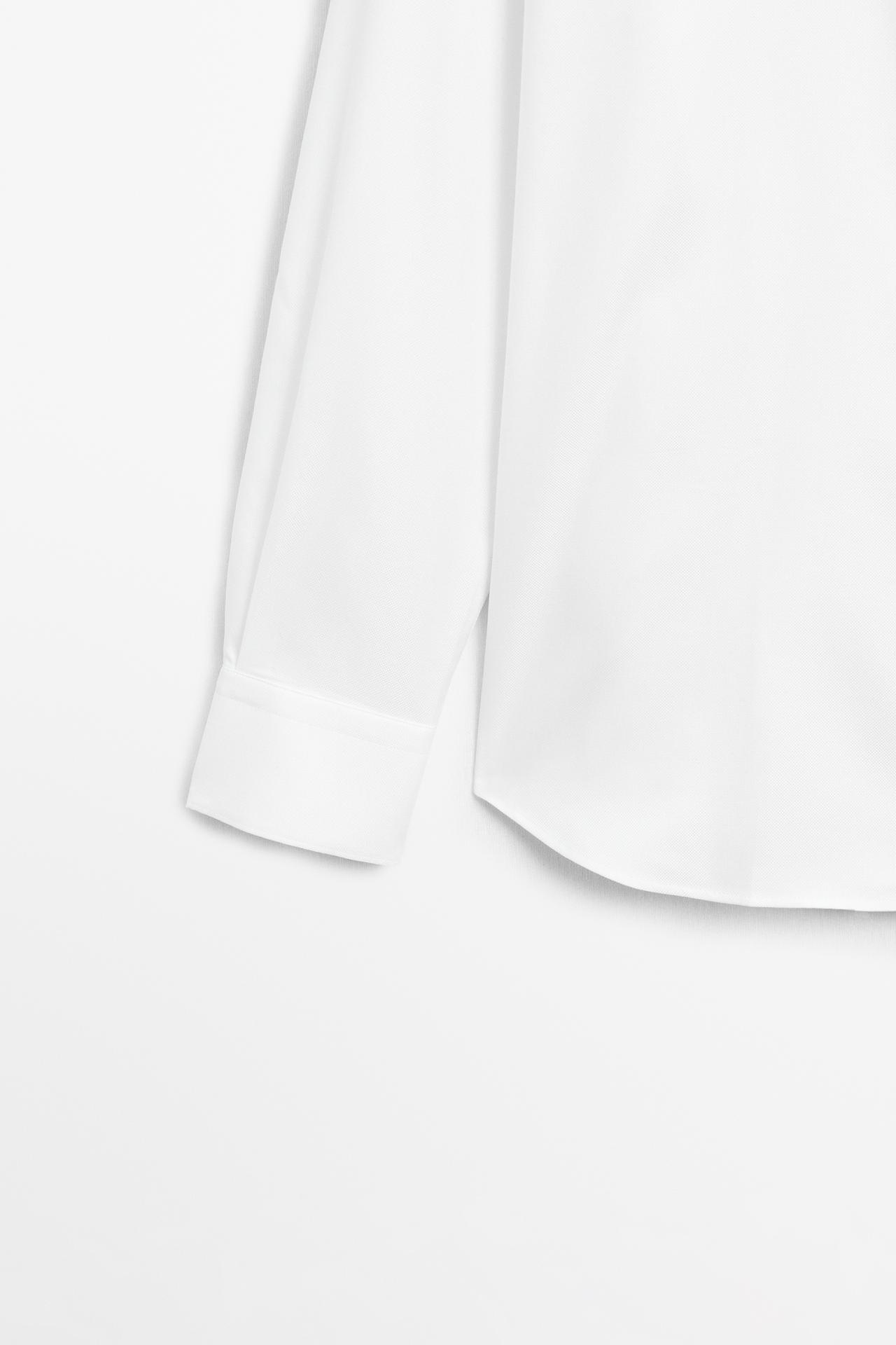 Slim fit 100% cotton Oxford shirt — WHITE