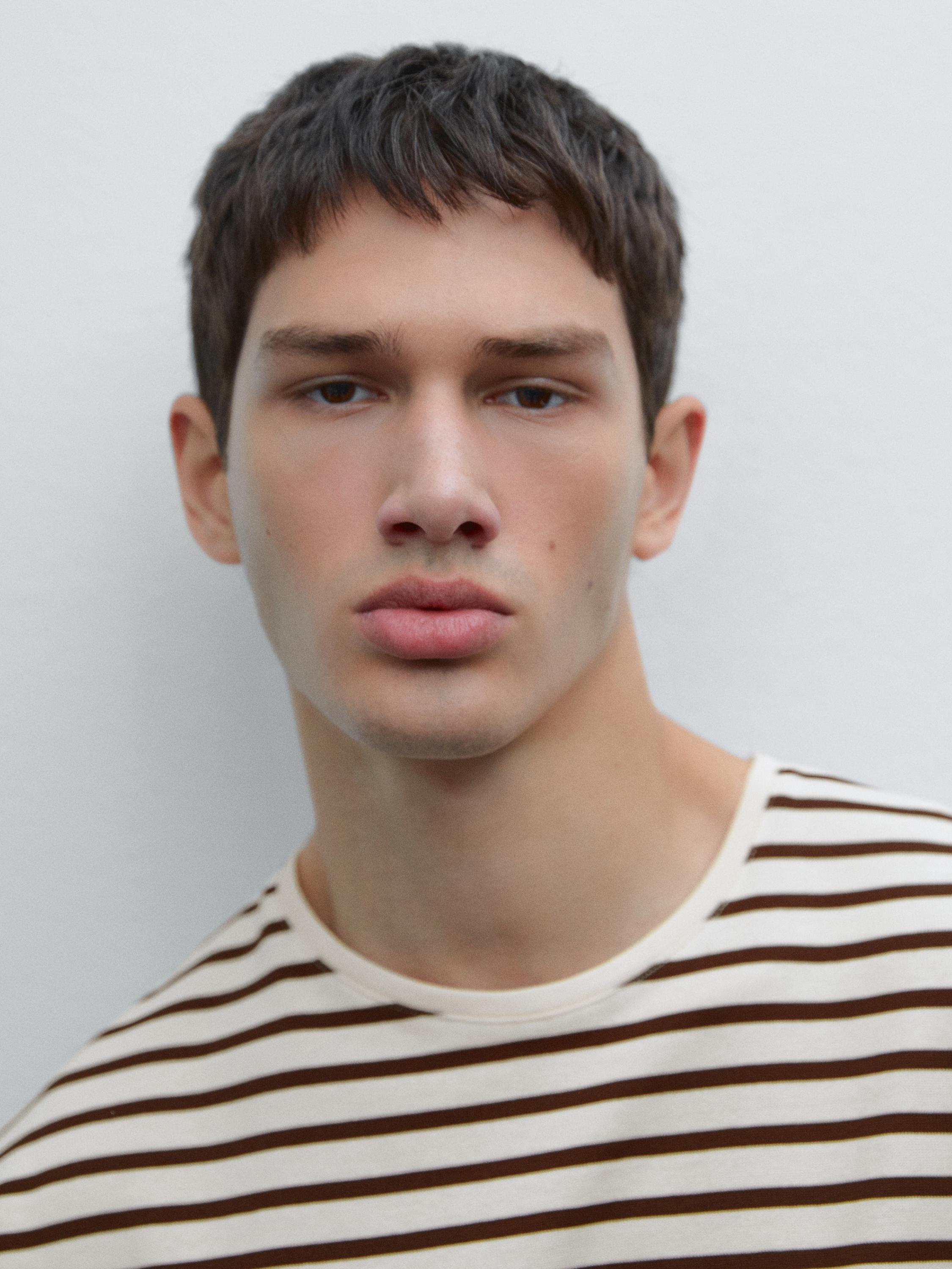 Striped 100% cotton T-shirt
