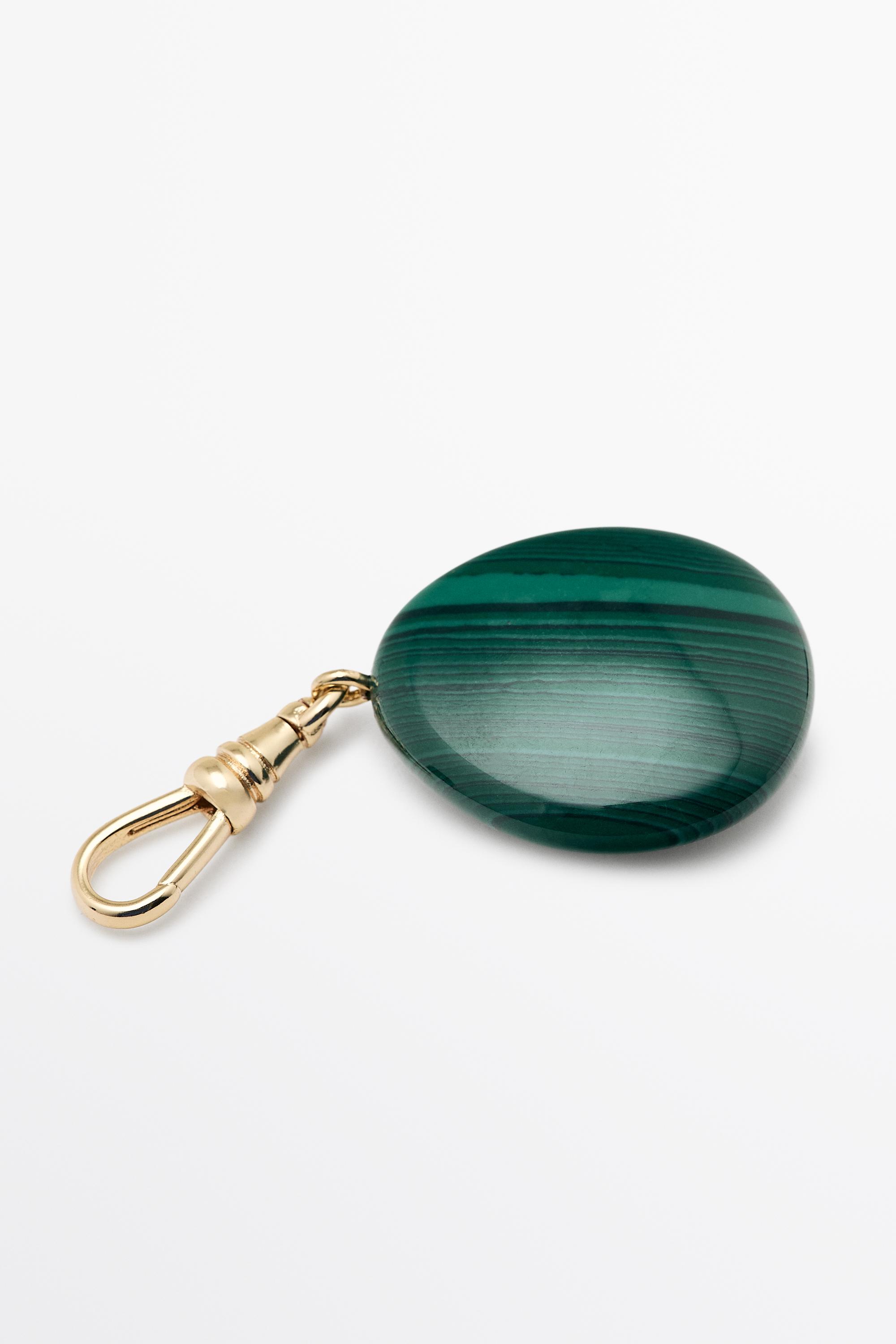 Malachite stone charm — GREEN (alternate view)