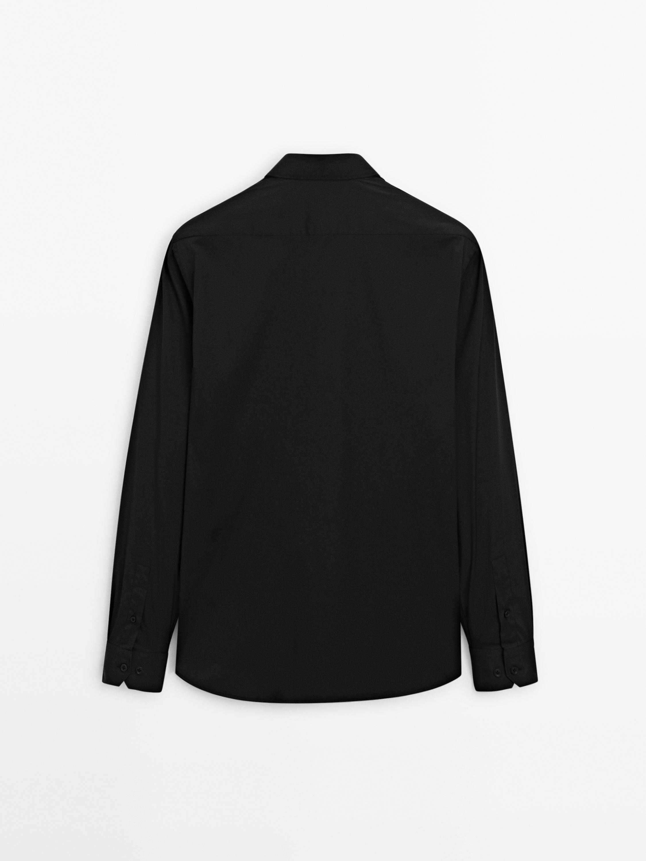 Slim fit stretch shirt — BLACK