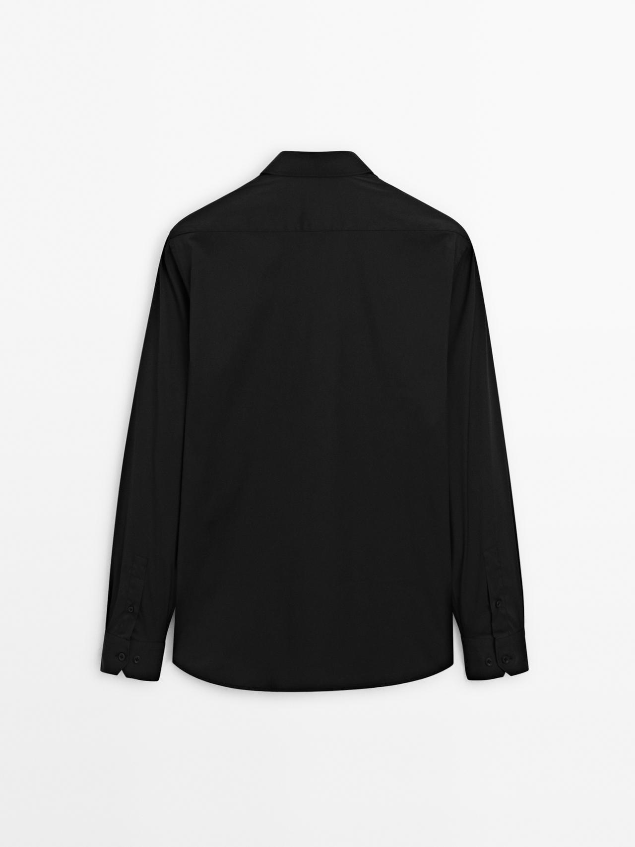 Slim fit stretch shirt — BLACK