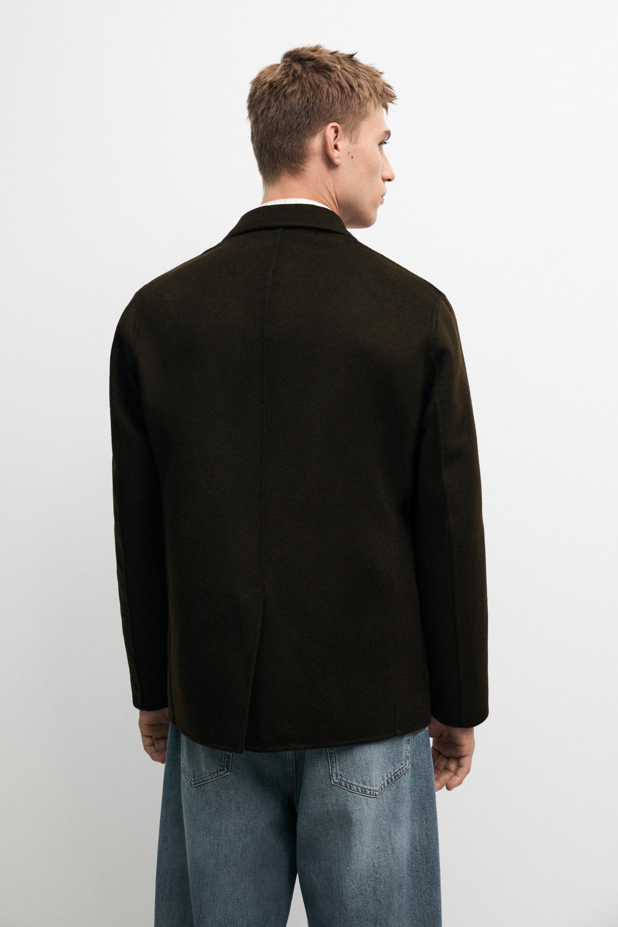 Double-layer wool blend blazer — Chocolate