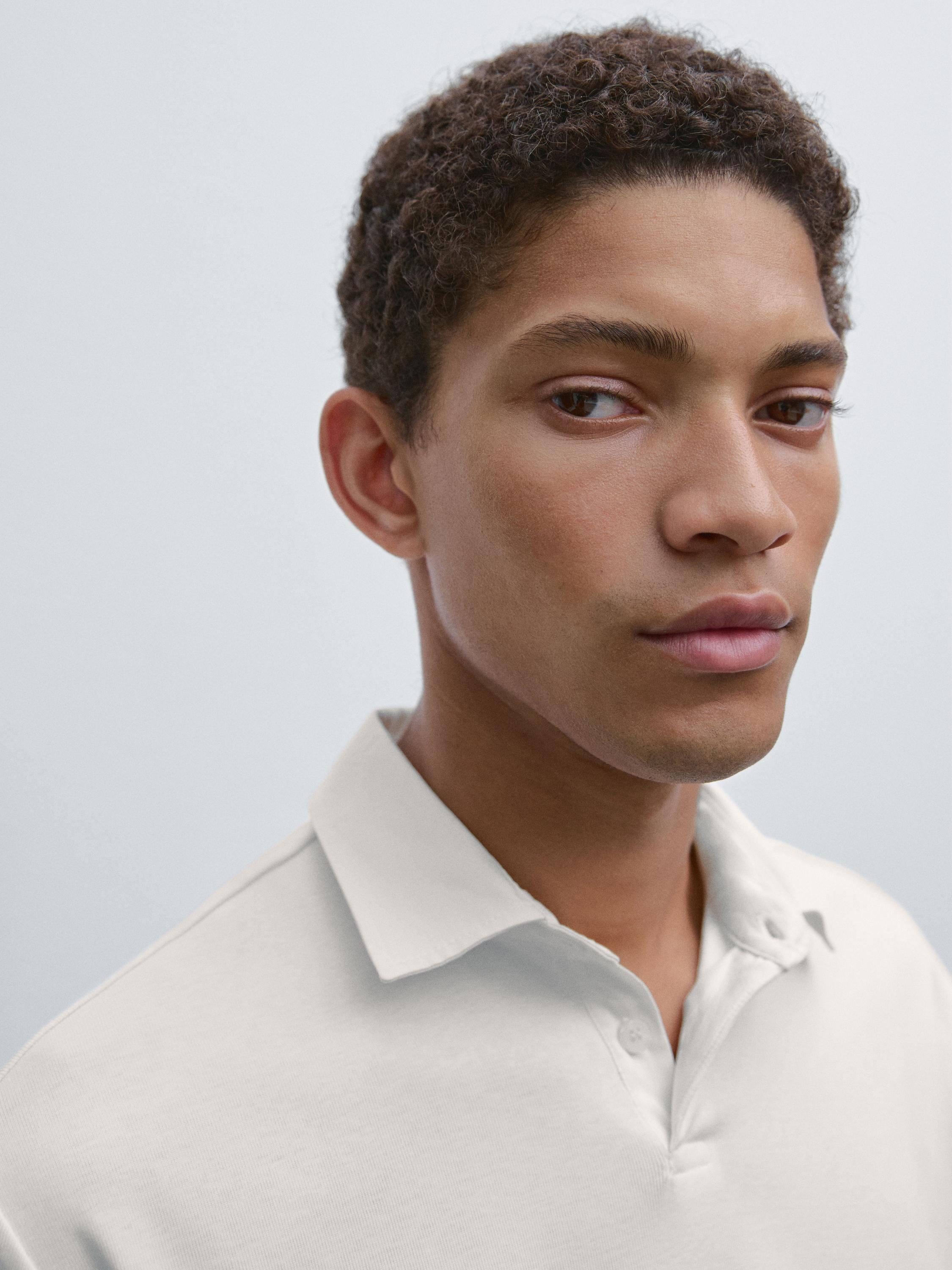 Short sleeve cotton polo shirt