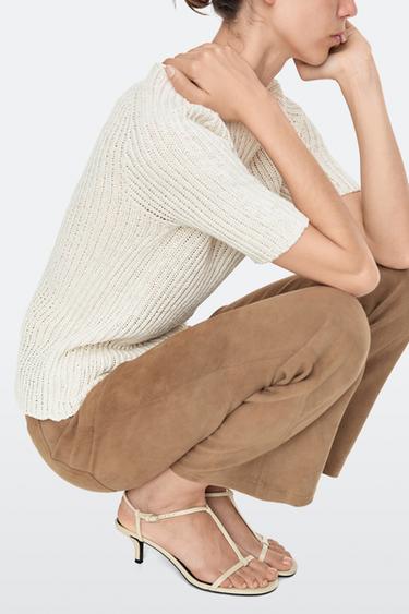 Strappy mid-heel sandals — CREAM 4