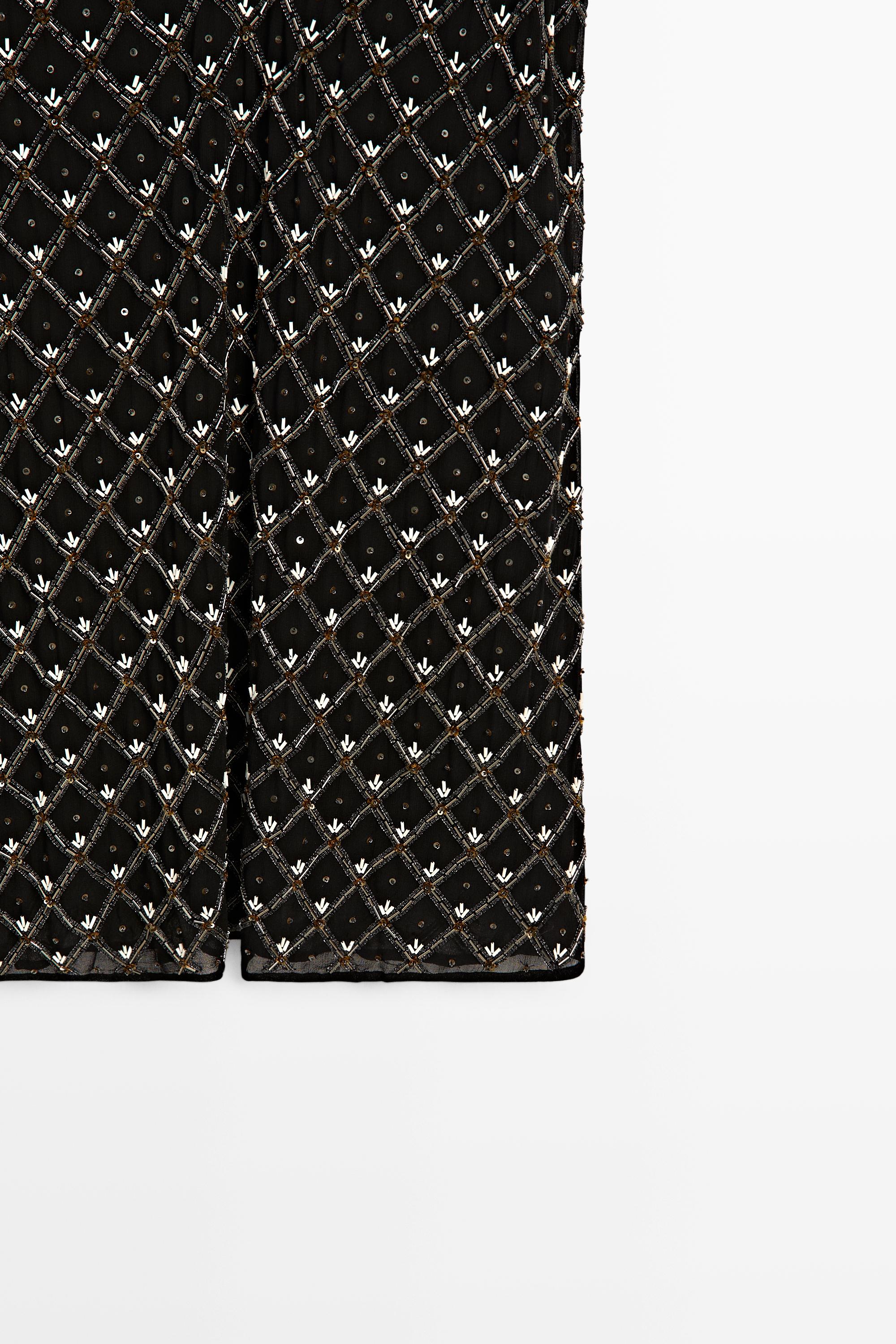Mini dress with beaded detail — BLACK