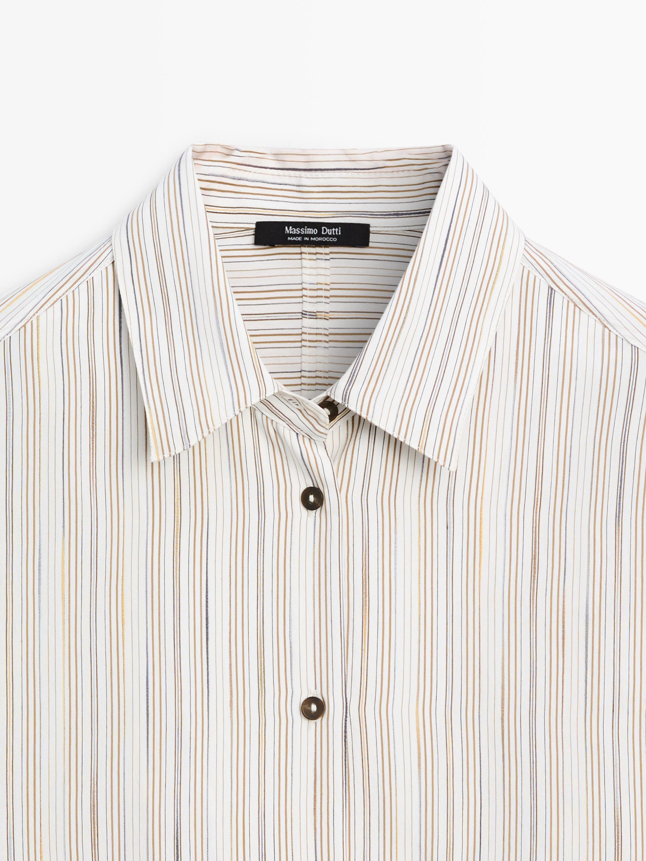 Striped flowing shirt — WHITE