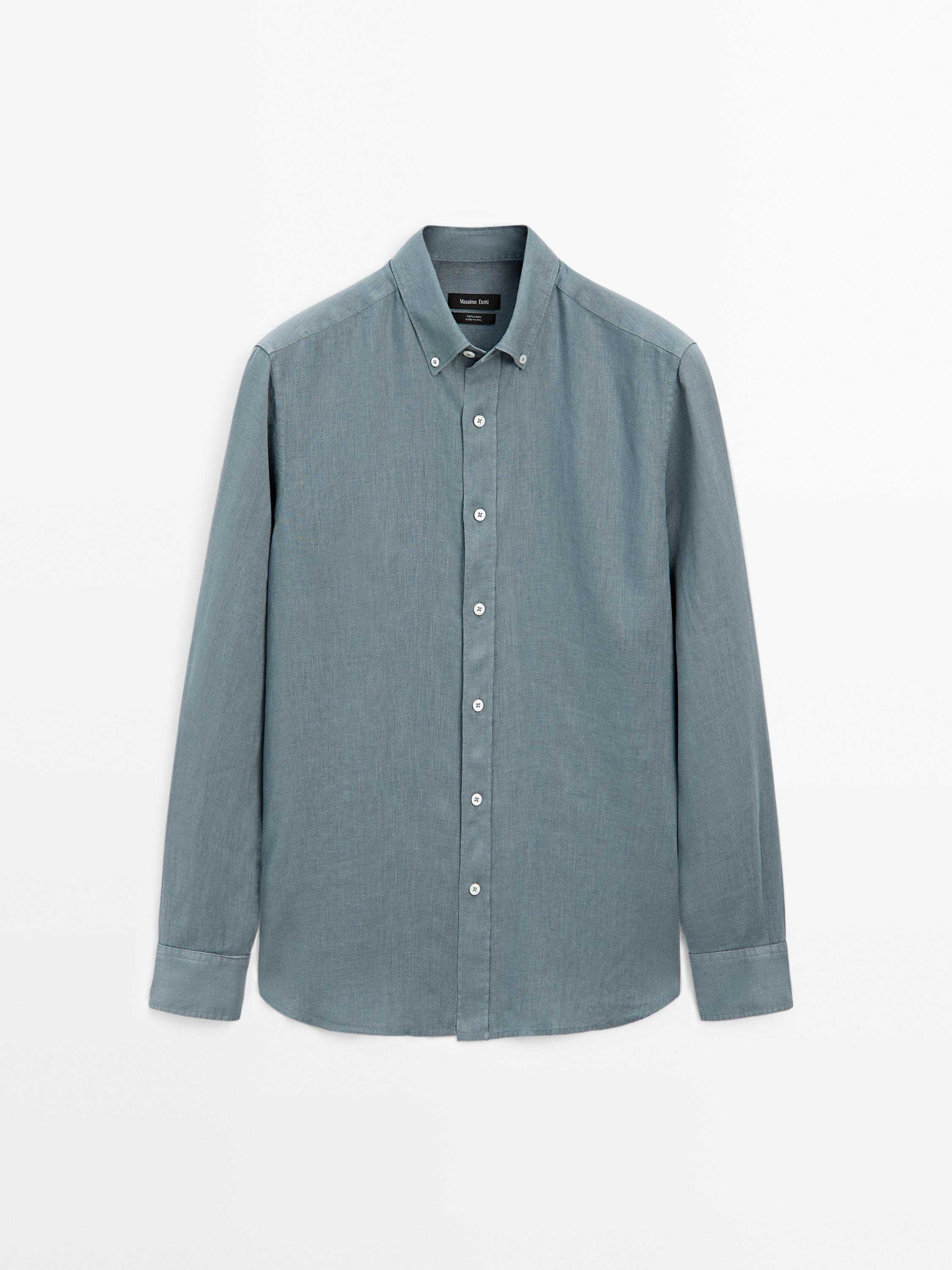 Regular fit 100% linen shirt