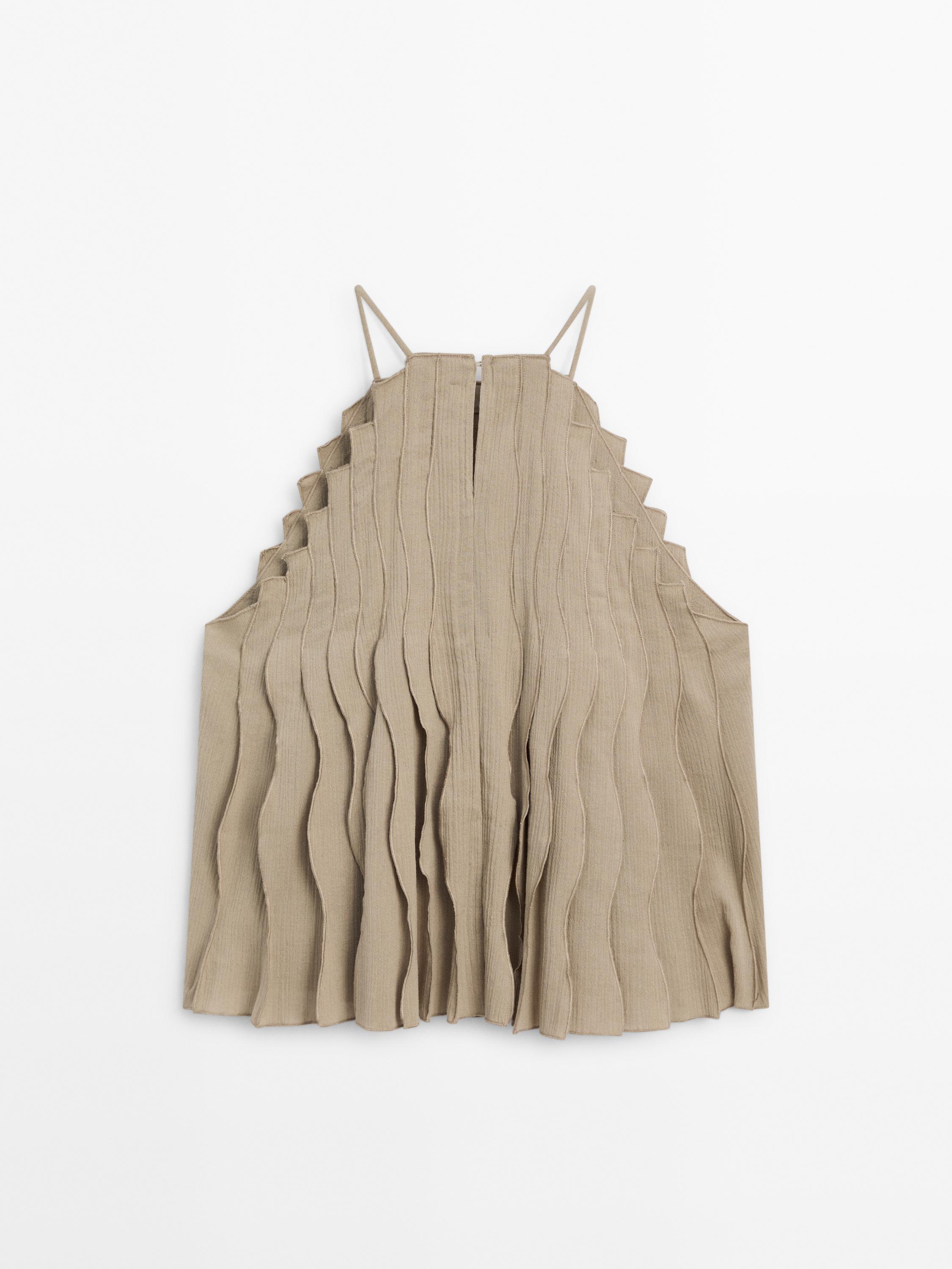 Top halter pliegues ondulados
