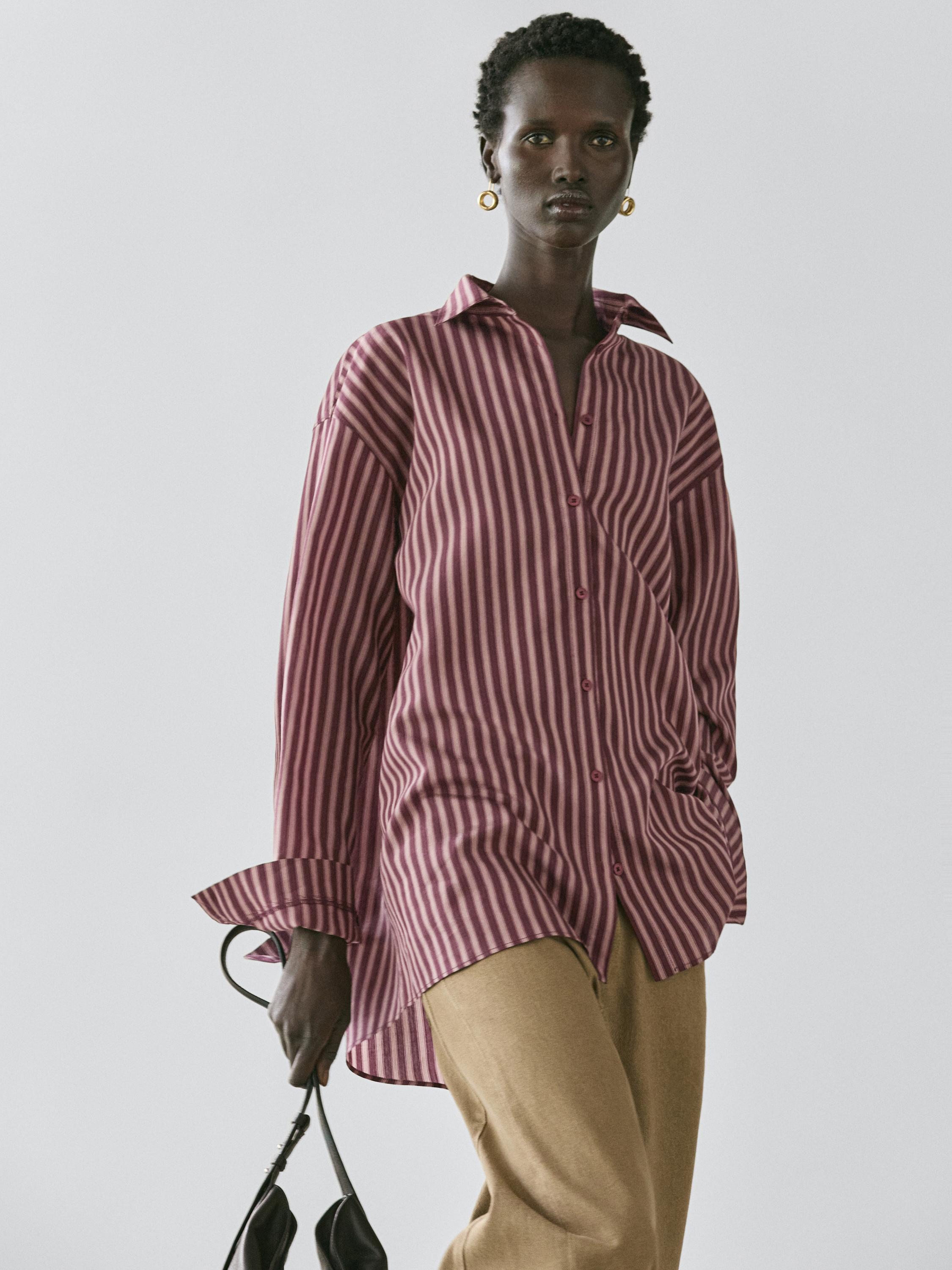 Flowing shirt with striped detailing