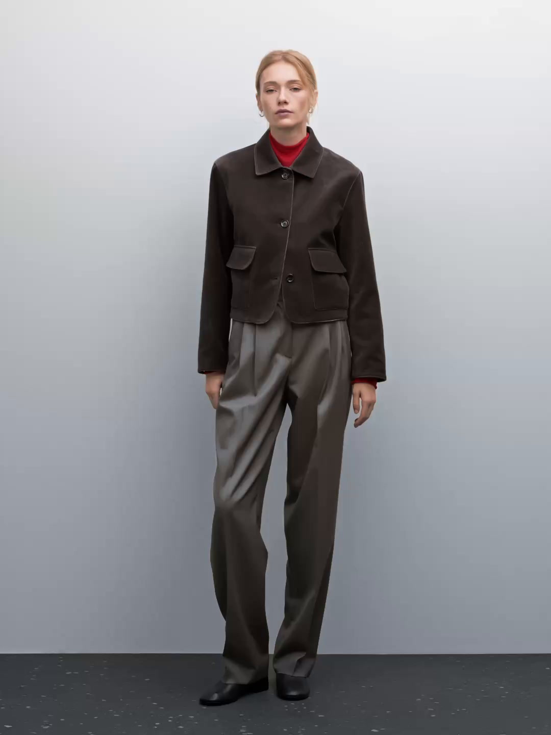 Cool wool pleated trousers