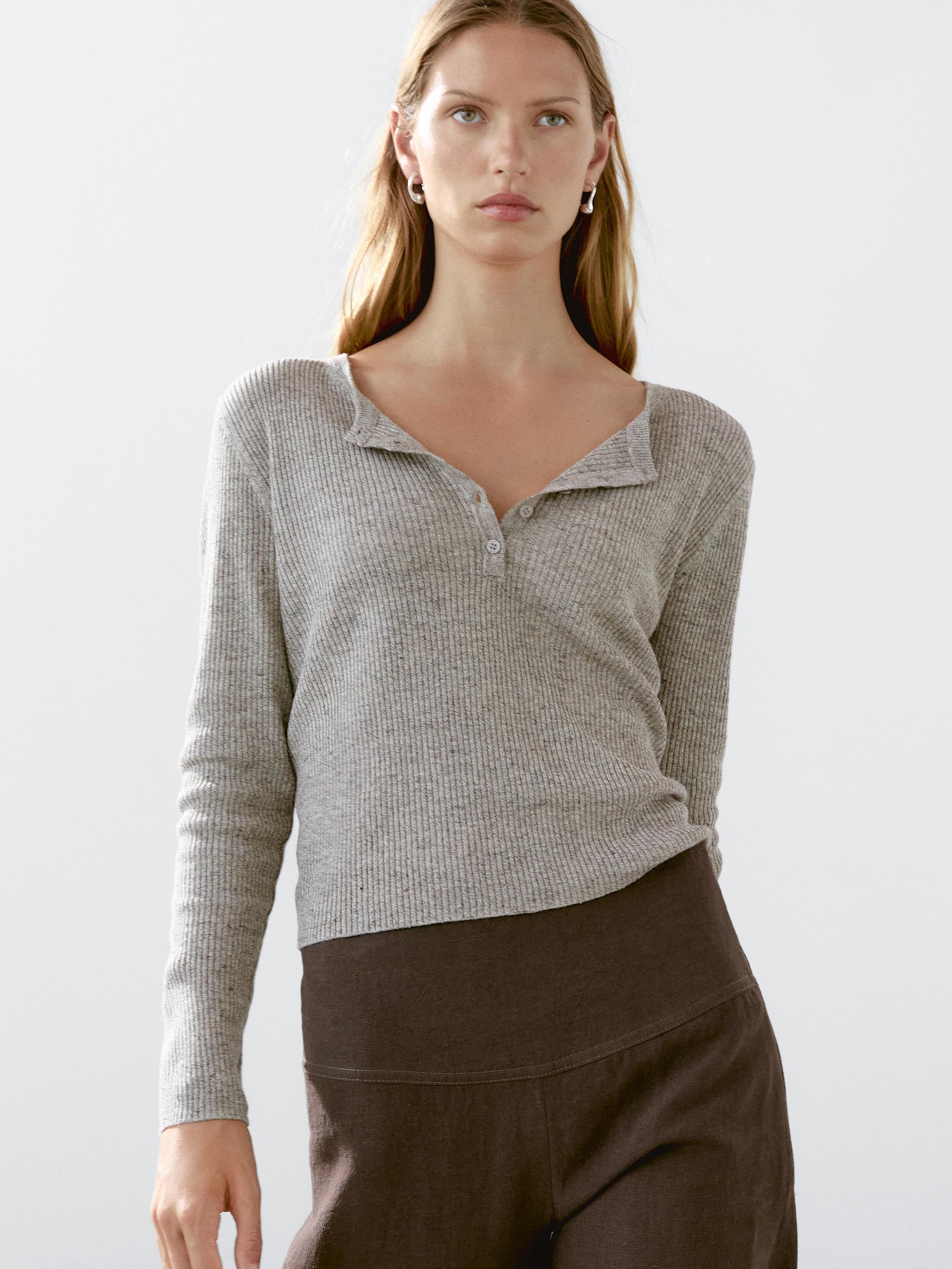 High-waist wide-leg linen trousers
