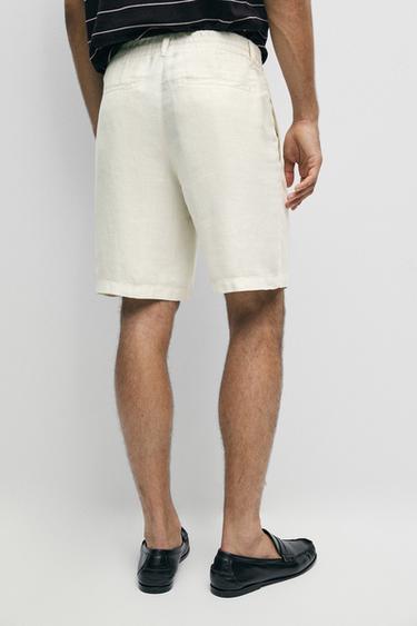 100% linen short Bermuda shorts — SAND 5