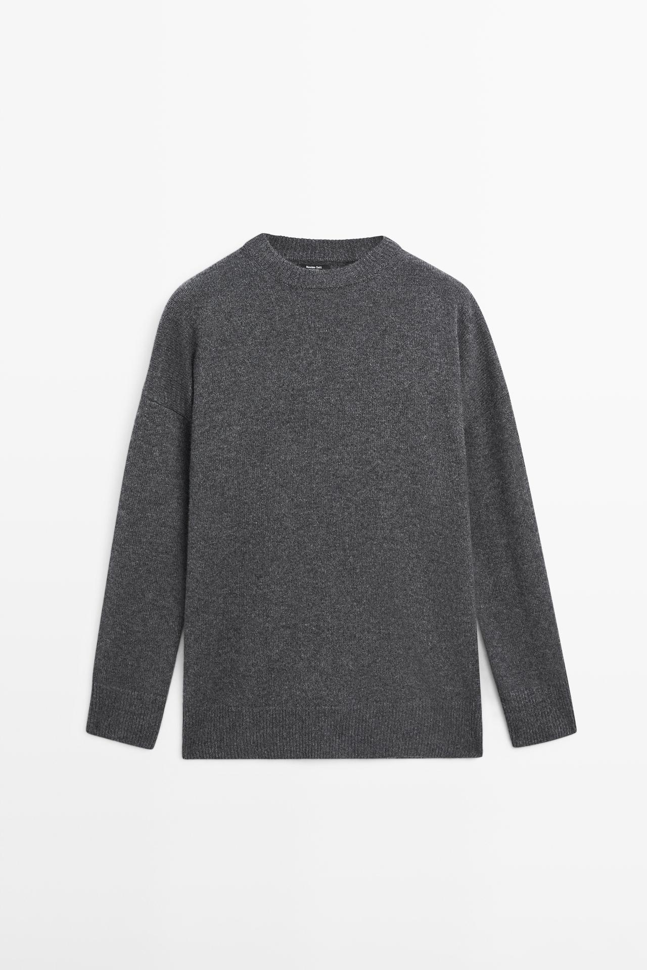 100% cashmere oversize knit sweater — ANTHRACITE GREY