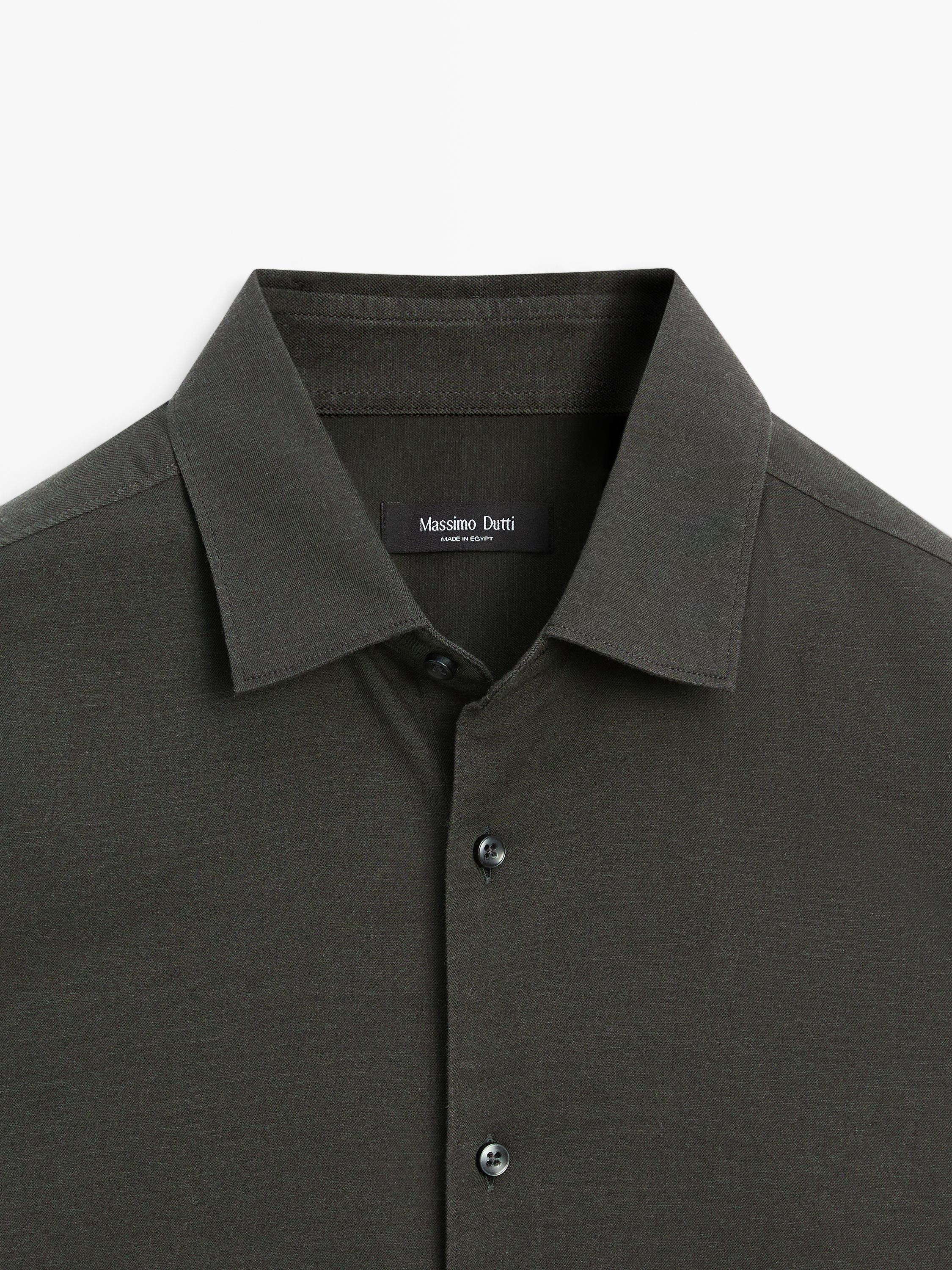 Camisa de twill mélange slim fit